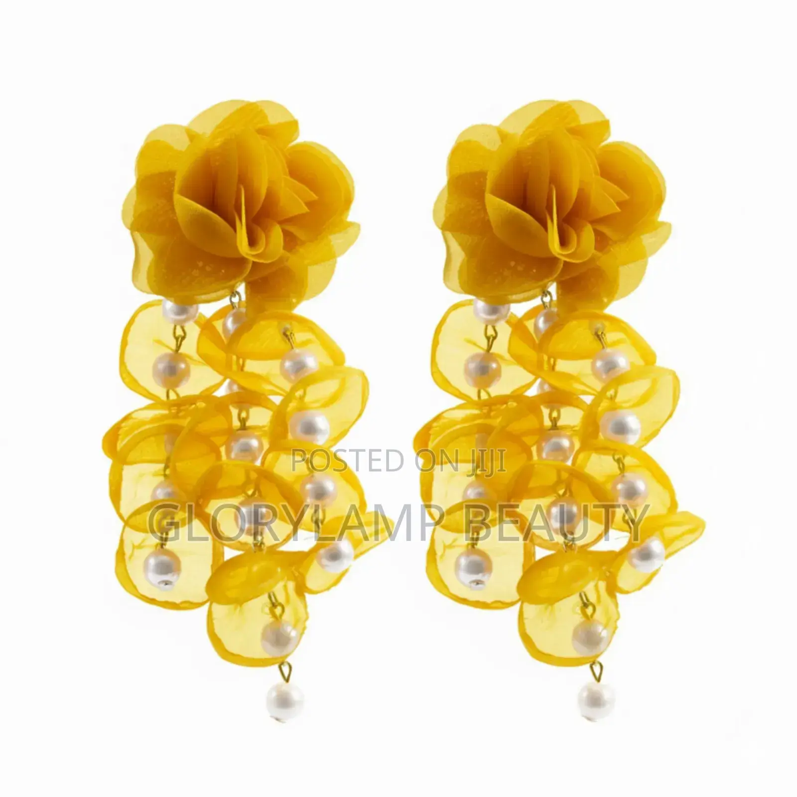Rose Petal Drop Earrings With Pearls – Statement Jewelry for Women