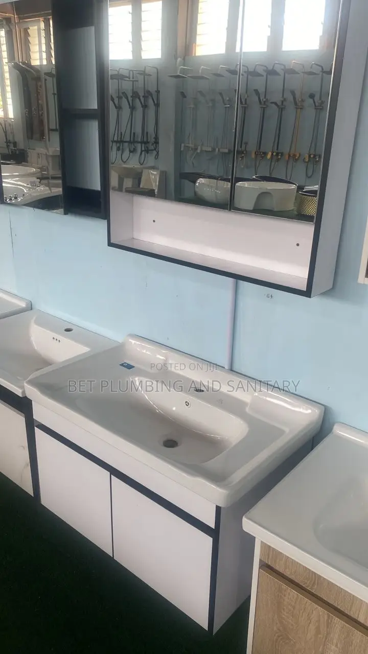 White and Black Cabinet Basin Complete_cabinet Basin