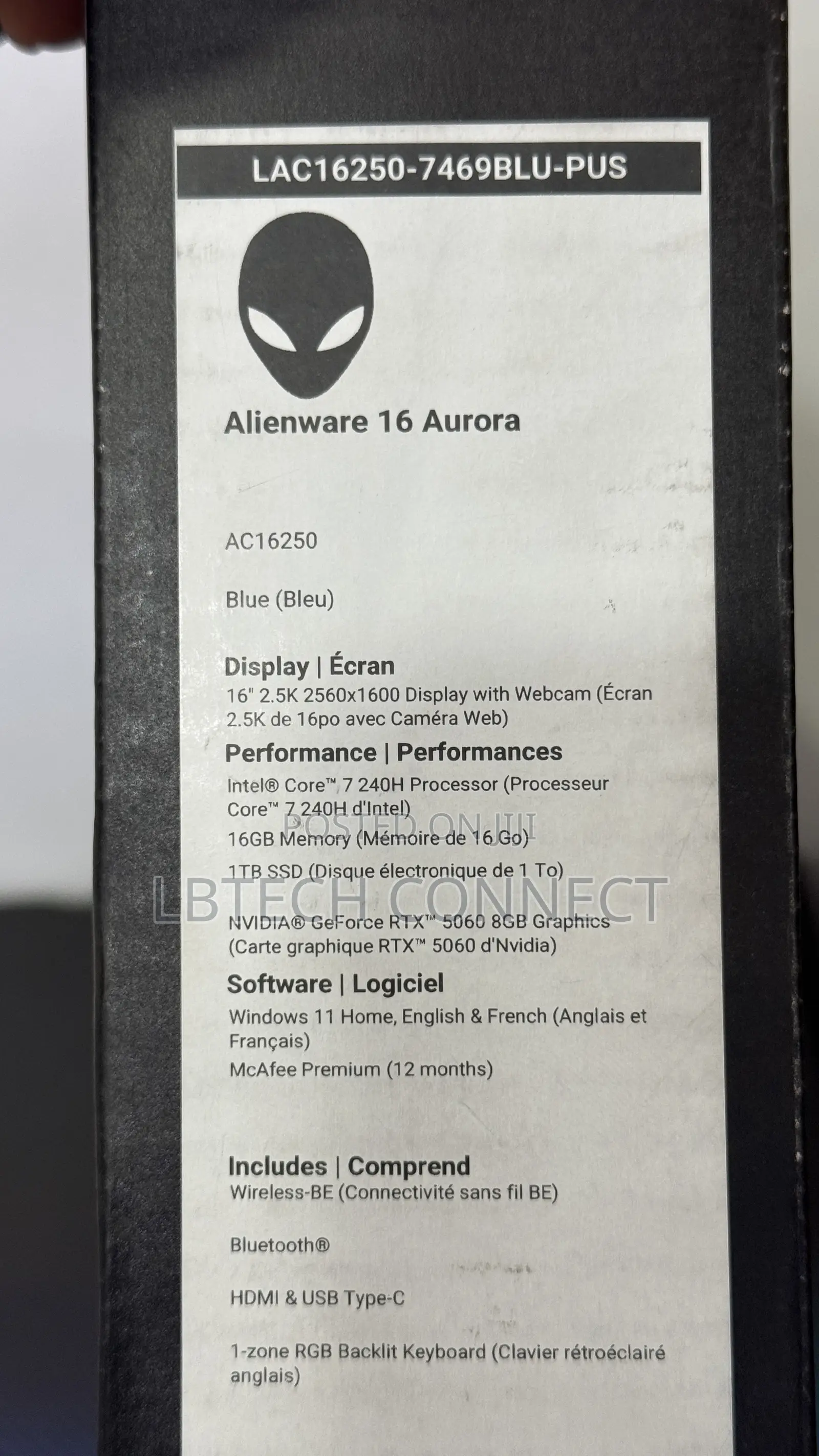 New Laptop Dell Alienware Aurora R16 16GB Intel Core Ultra 7 SSD 1T