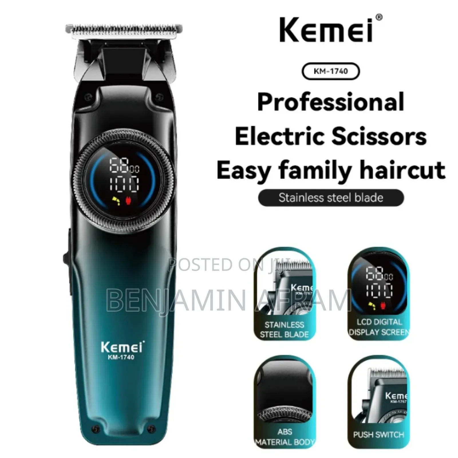 Rechargeable Hair Trimmer Km-1740