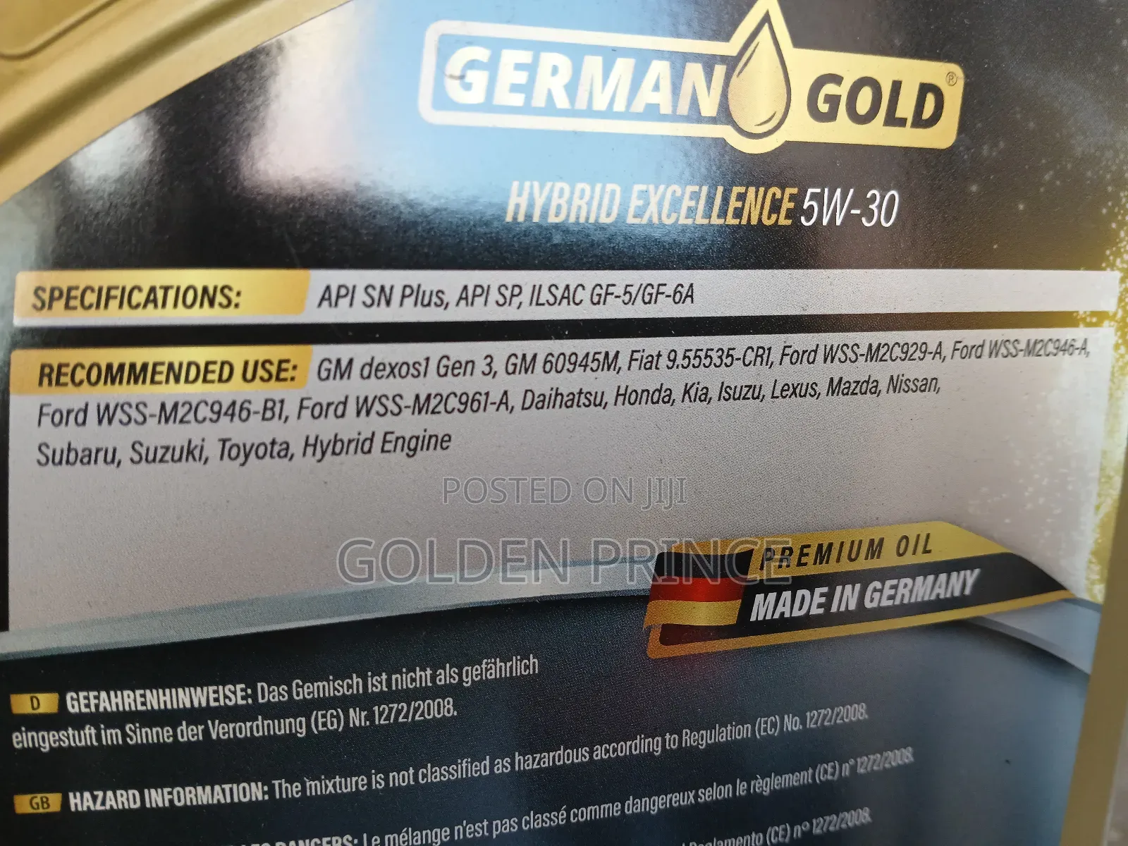 Engine Oil German Gold 0w20 (5litres)