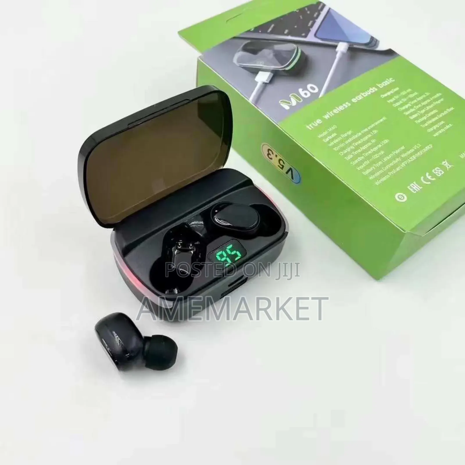 M60 Bluetooth Earphones 5.3 Wireless in Ear Stereo High Definition