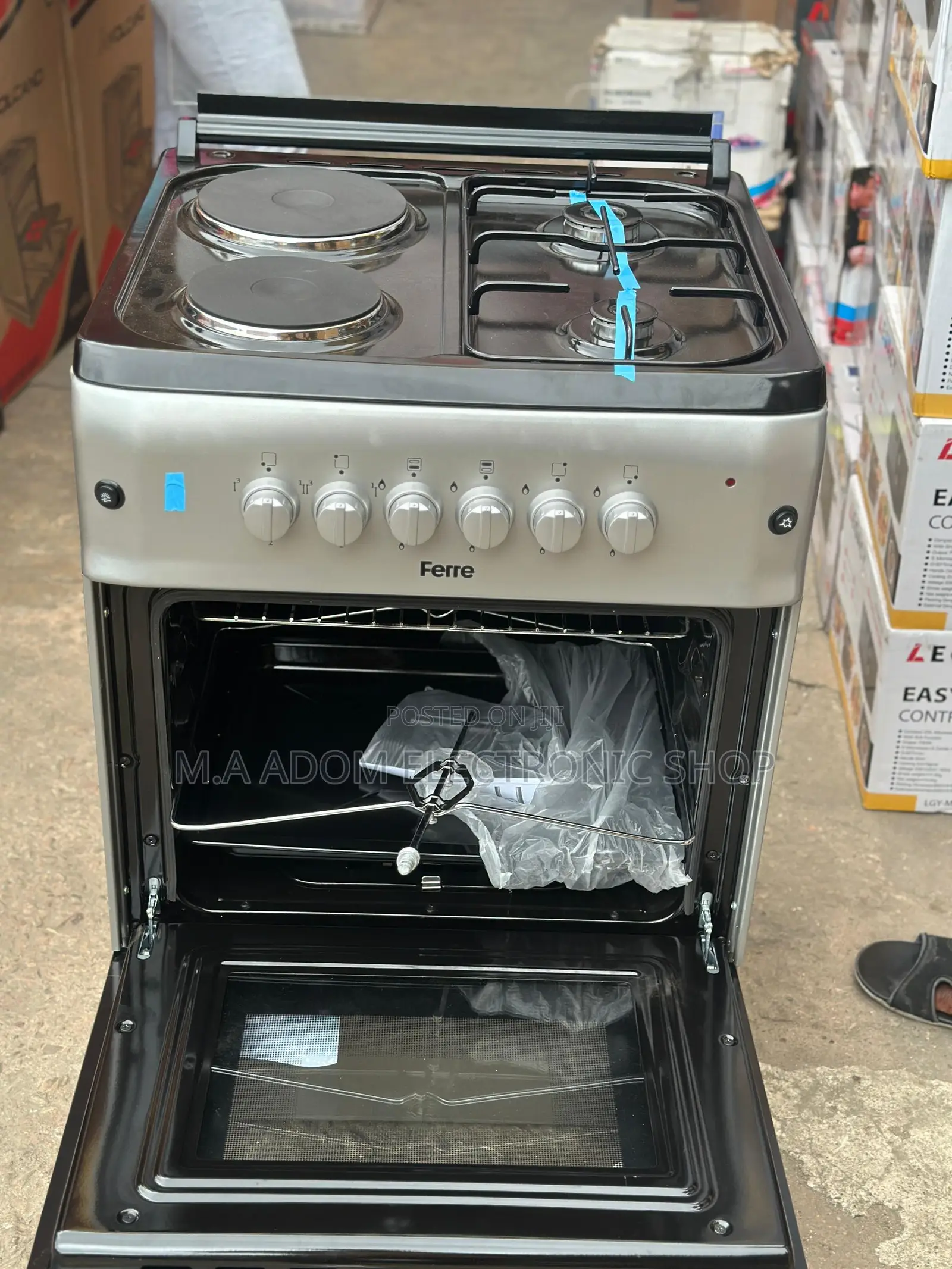 Ferre 2+2 Electric Gas 60x60 With Oven Grill Kitchen Burner