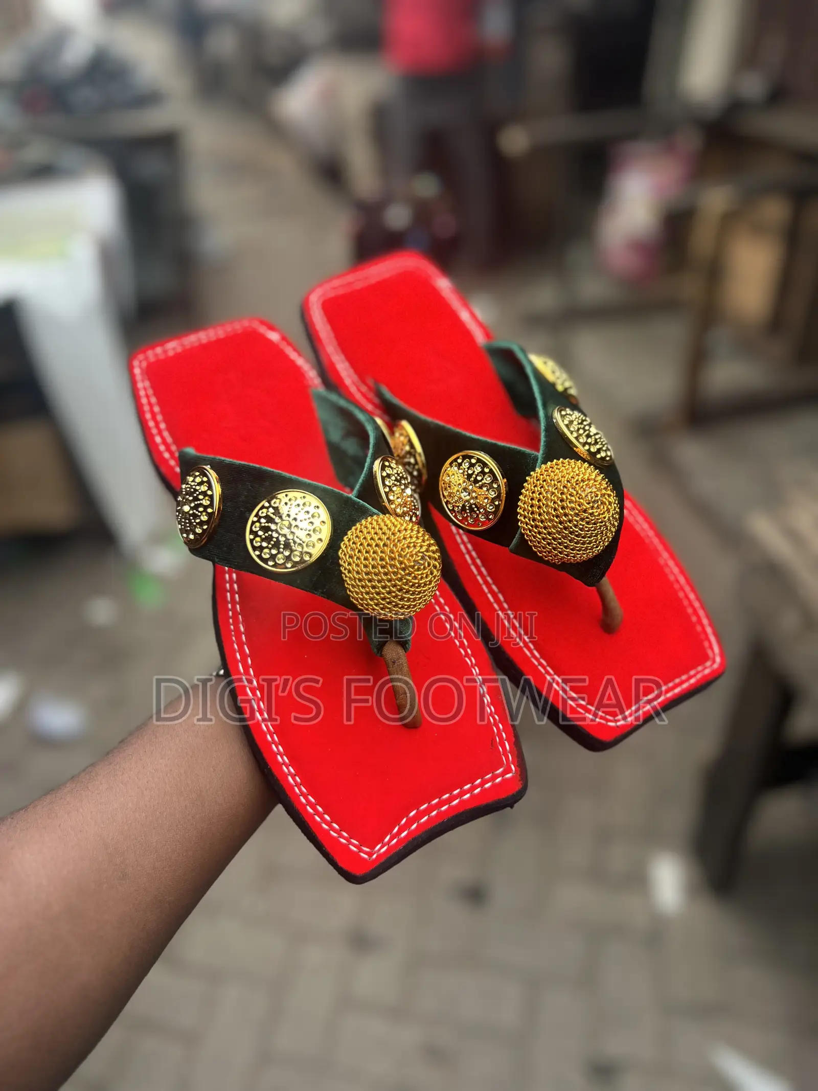 Green Suede With Red Suede Inner Ahenema/Chawchaw