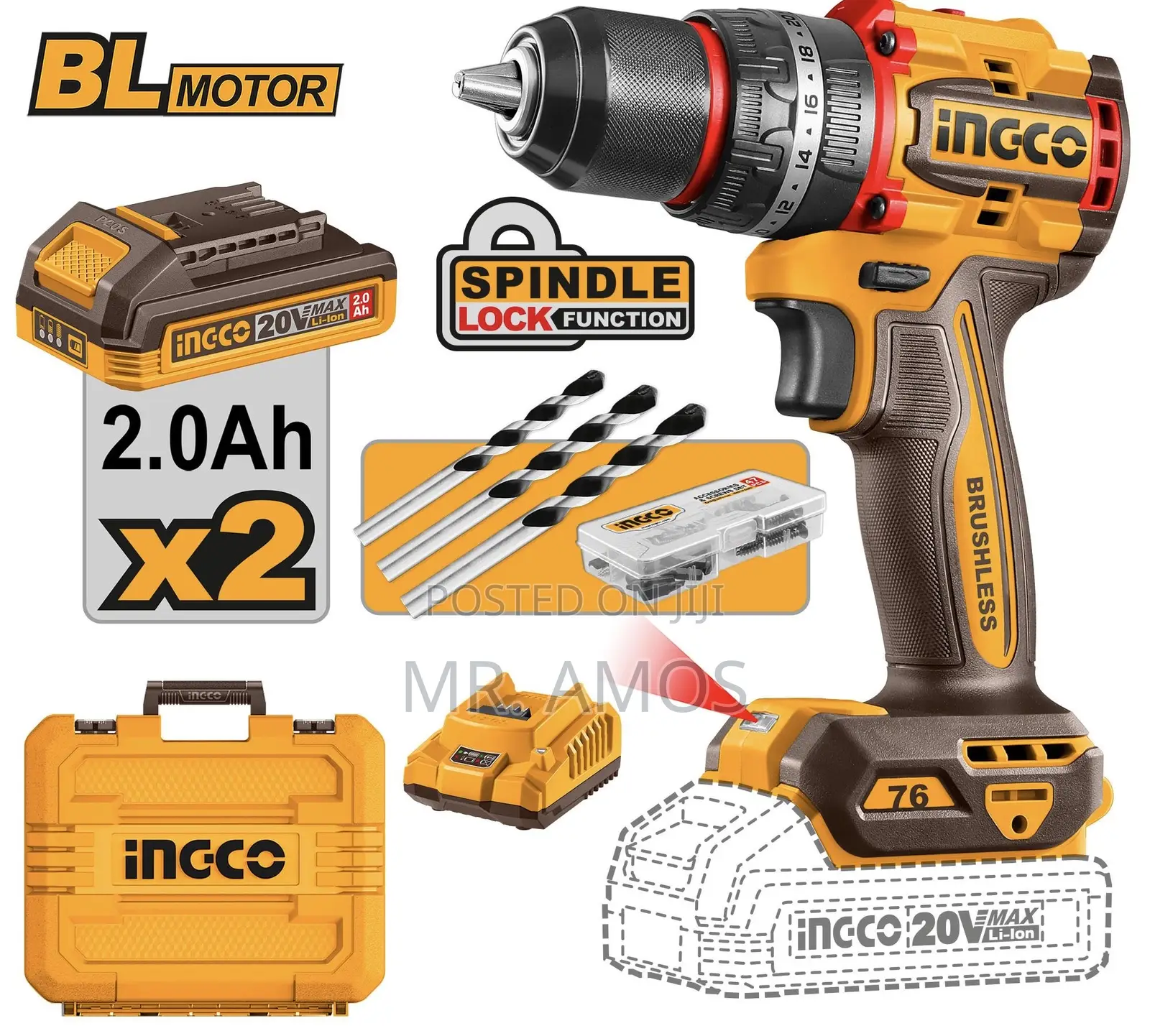 Cordless Impact Drill Kit With 47pcs Accessories - Cidli20768