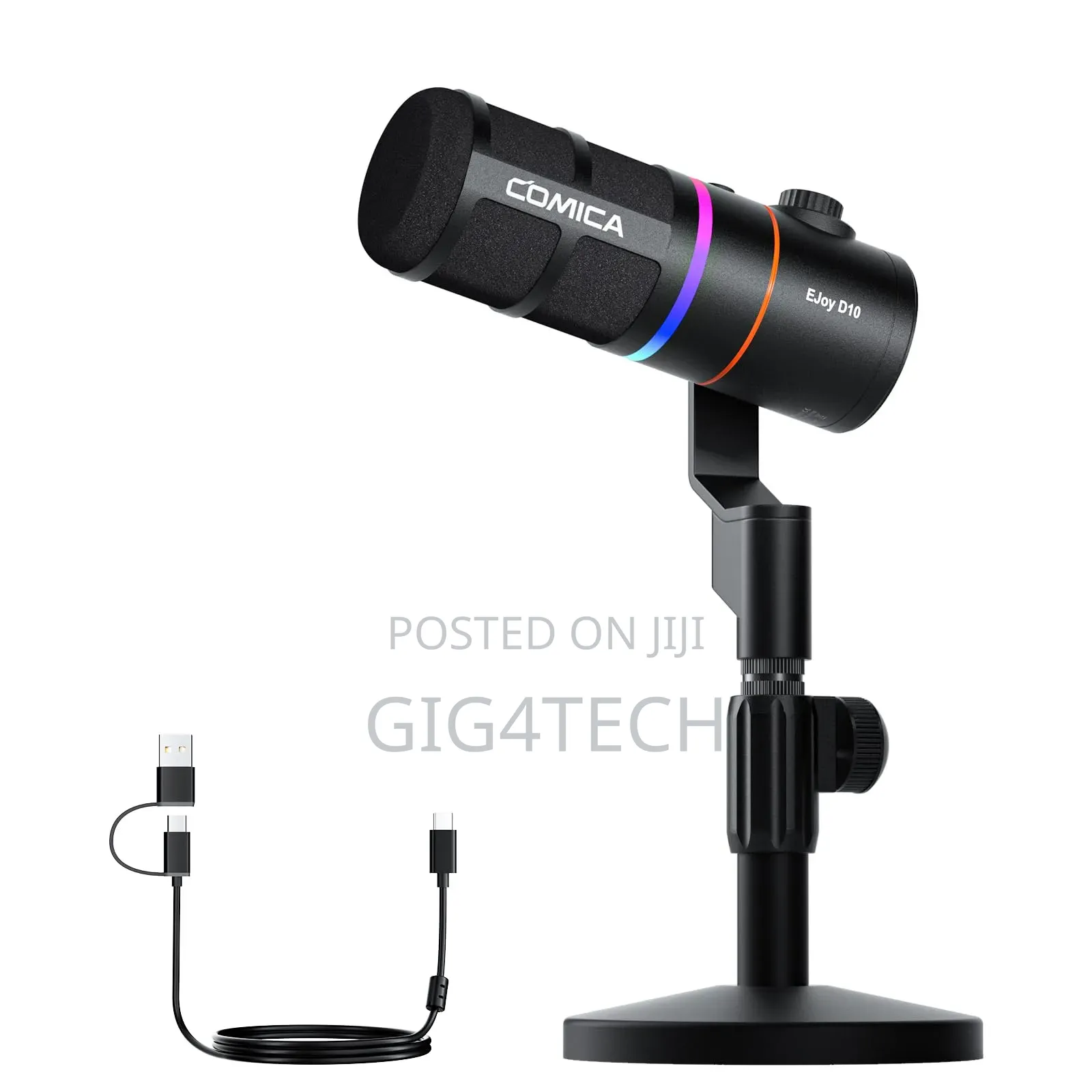 Comica Ejoy D10 D RGB Dynamic Microphone With Desktop Stand