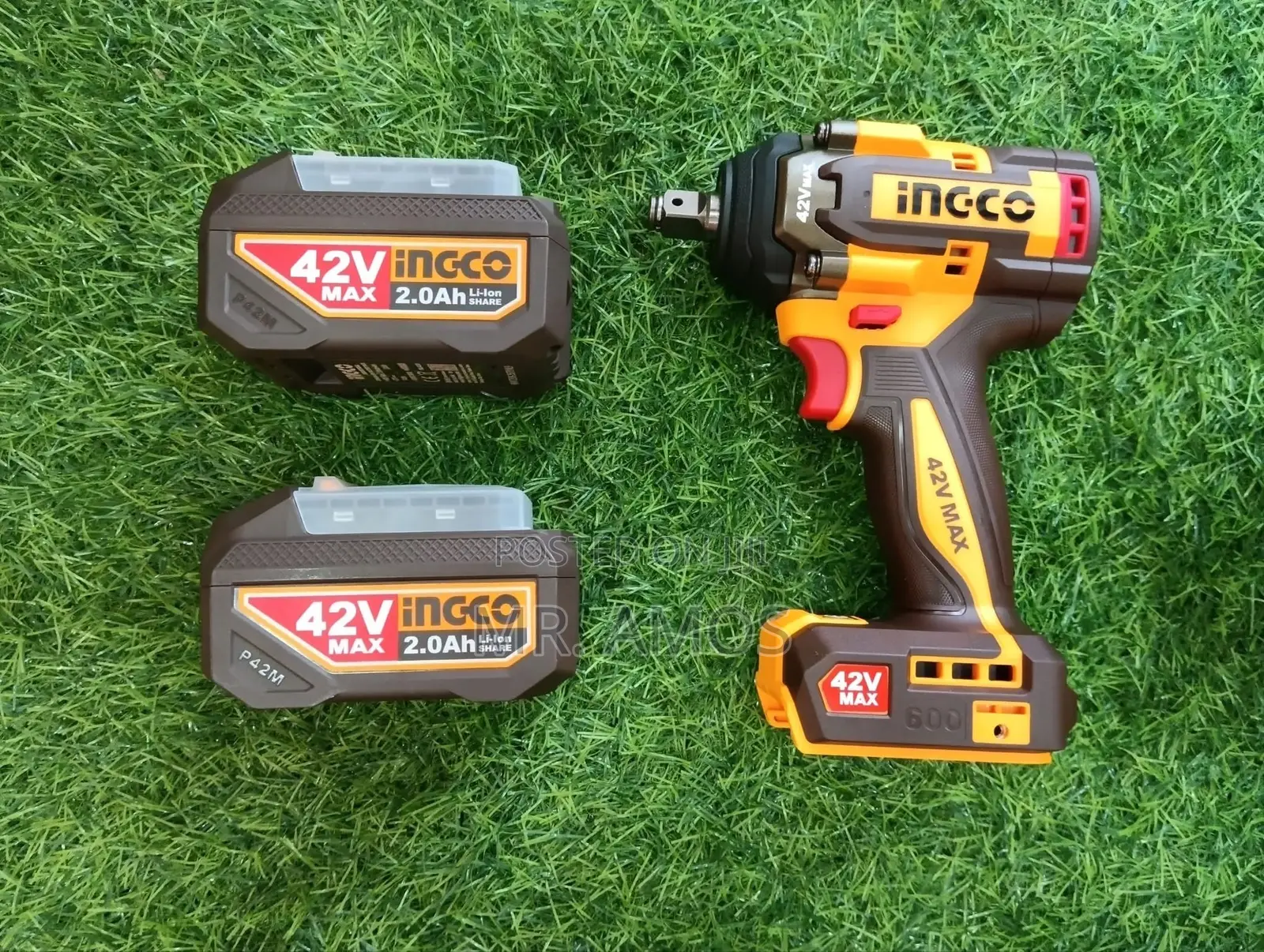 600nm Cordless 42v Impact Wrench Kit With 10pcs Accessories -