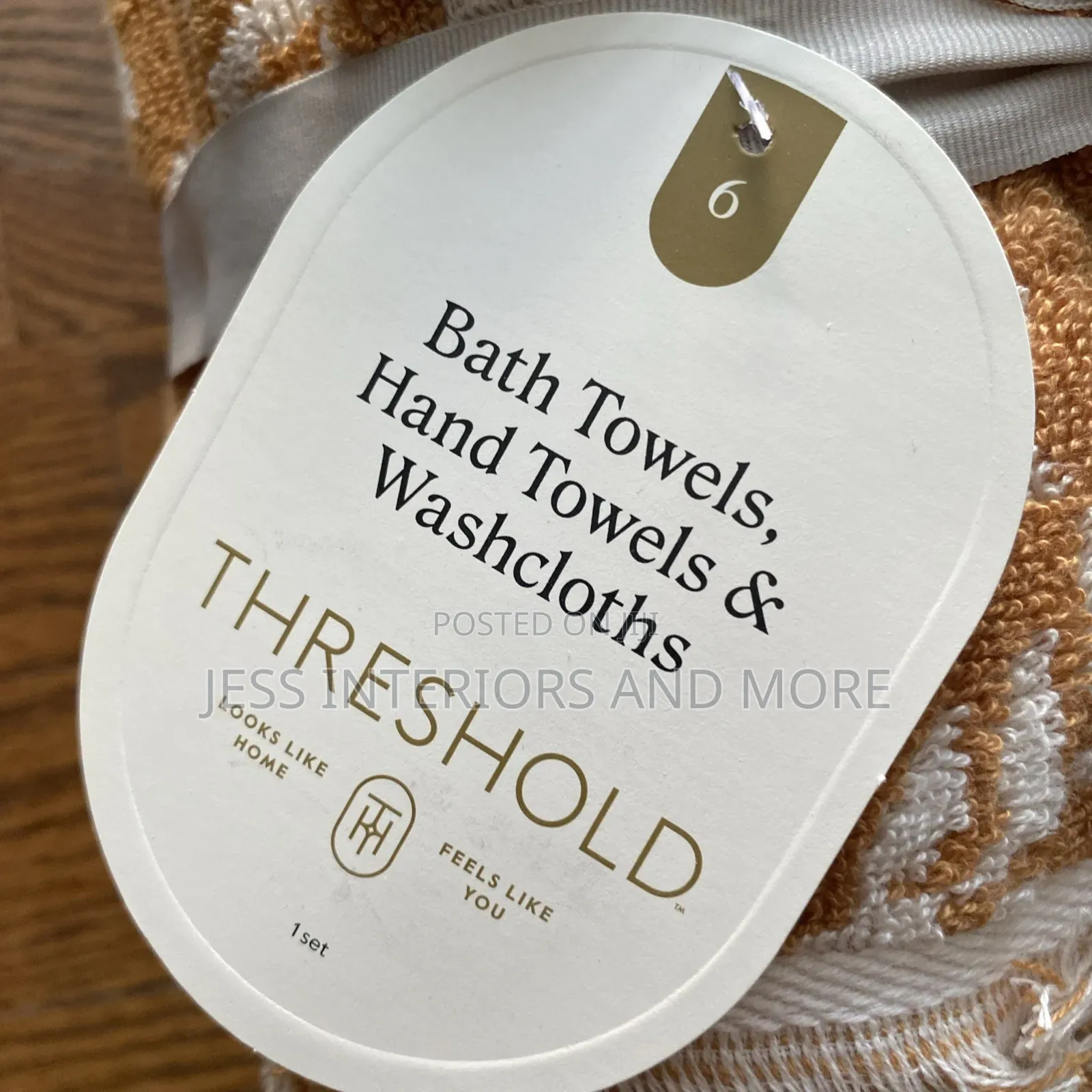 Threshold 6pc Butterscotch Yellow Cotton Towel Set