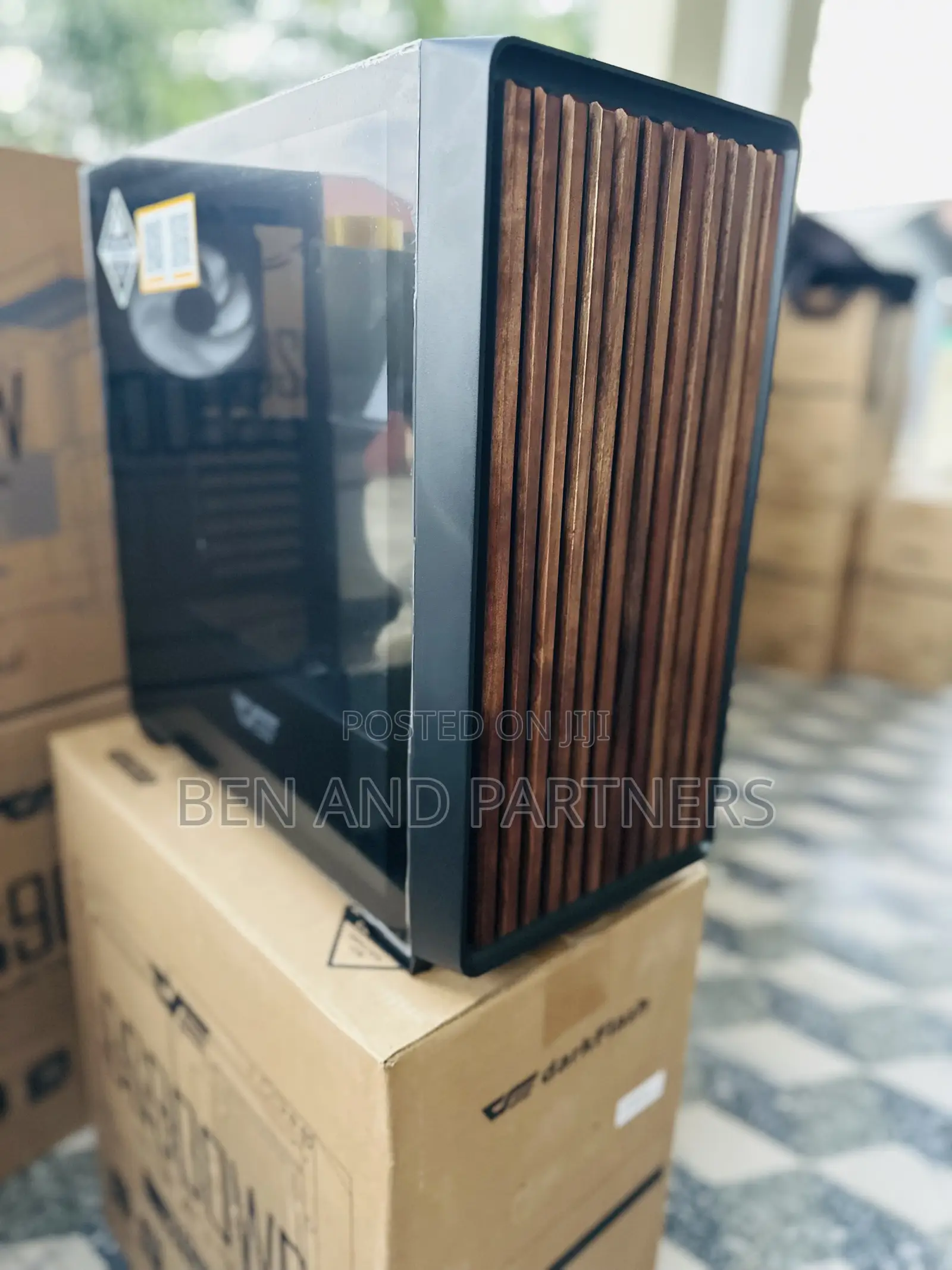 Darkflash Ds900wd Atx Case With 4-argb Fans, Tempered Glass, Walnut