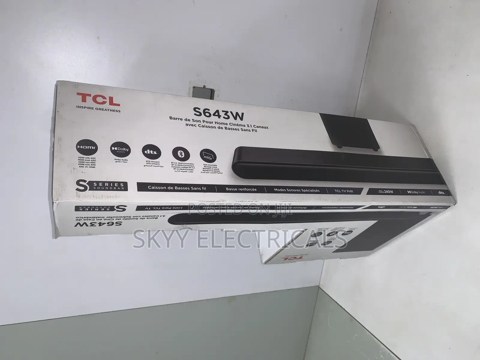 Tcl 240w 3.1ch Wifi Wirelss Subwoofer Ultraslim Soundbar