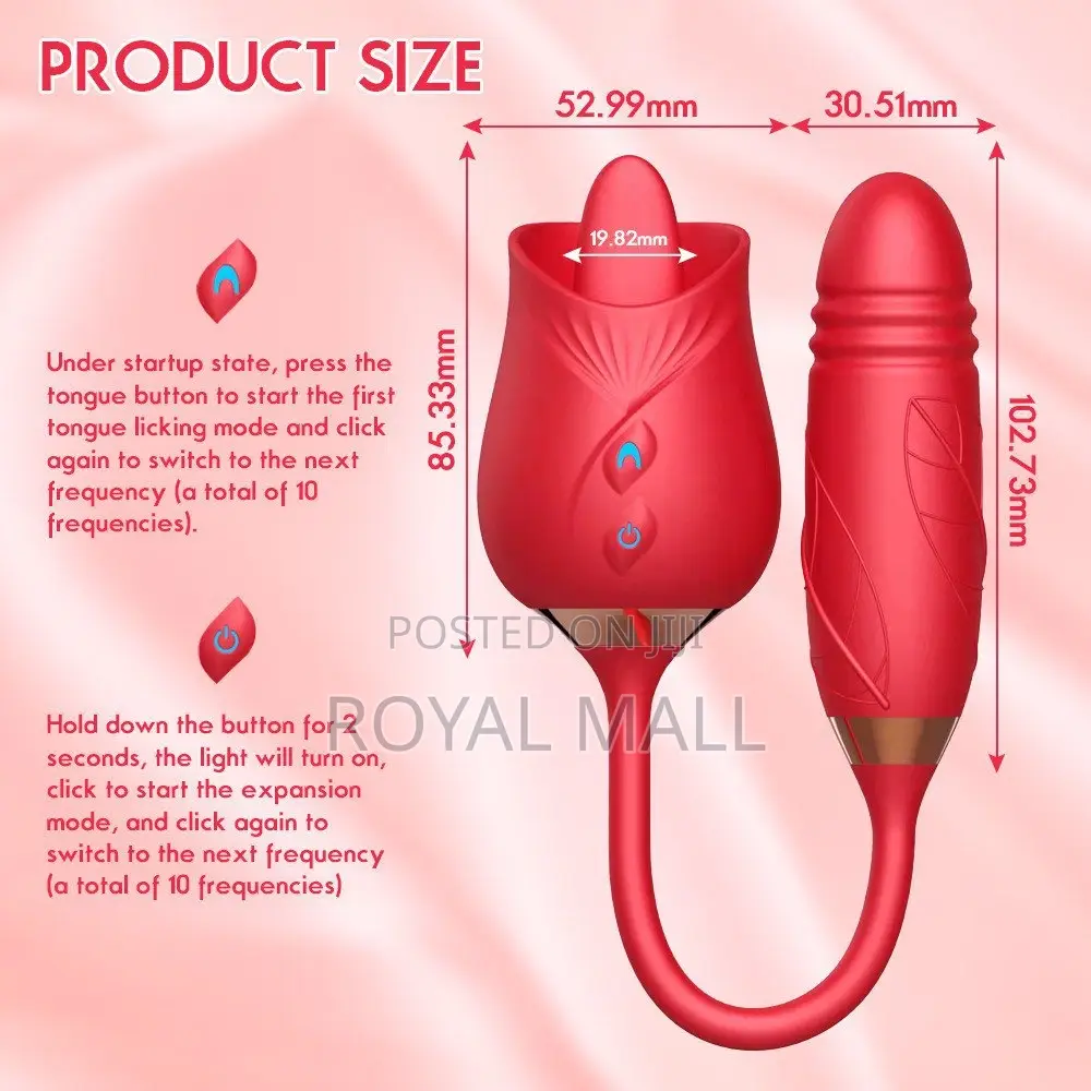 2 in 1 Thrusting and Tongue Licker Vibrator