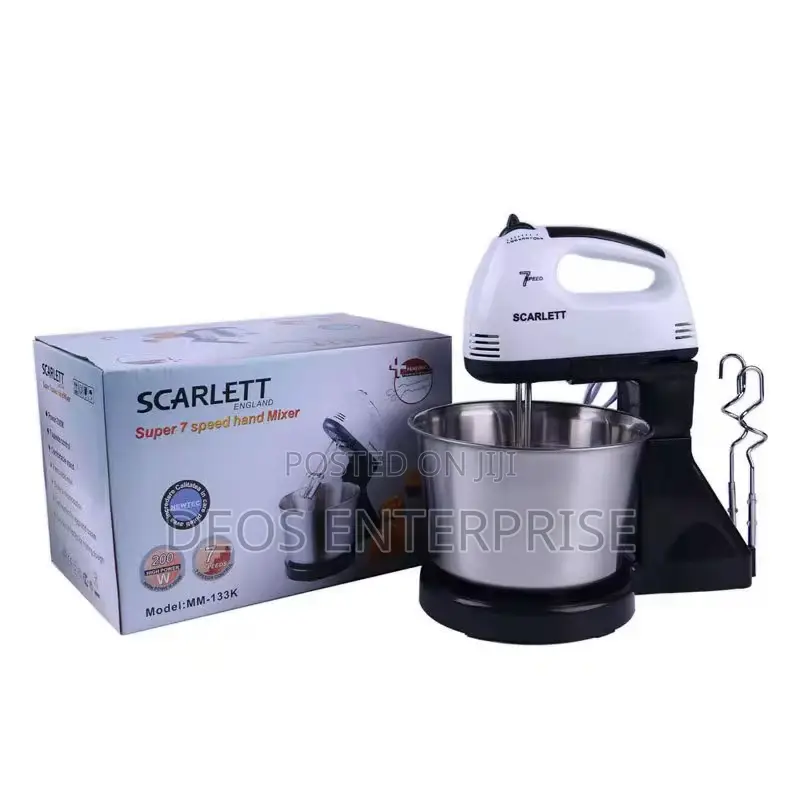 200w Scarlett Handheld Mixer With Bowl for Easy Mixing