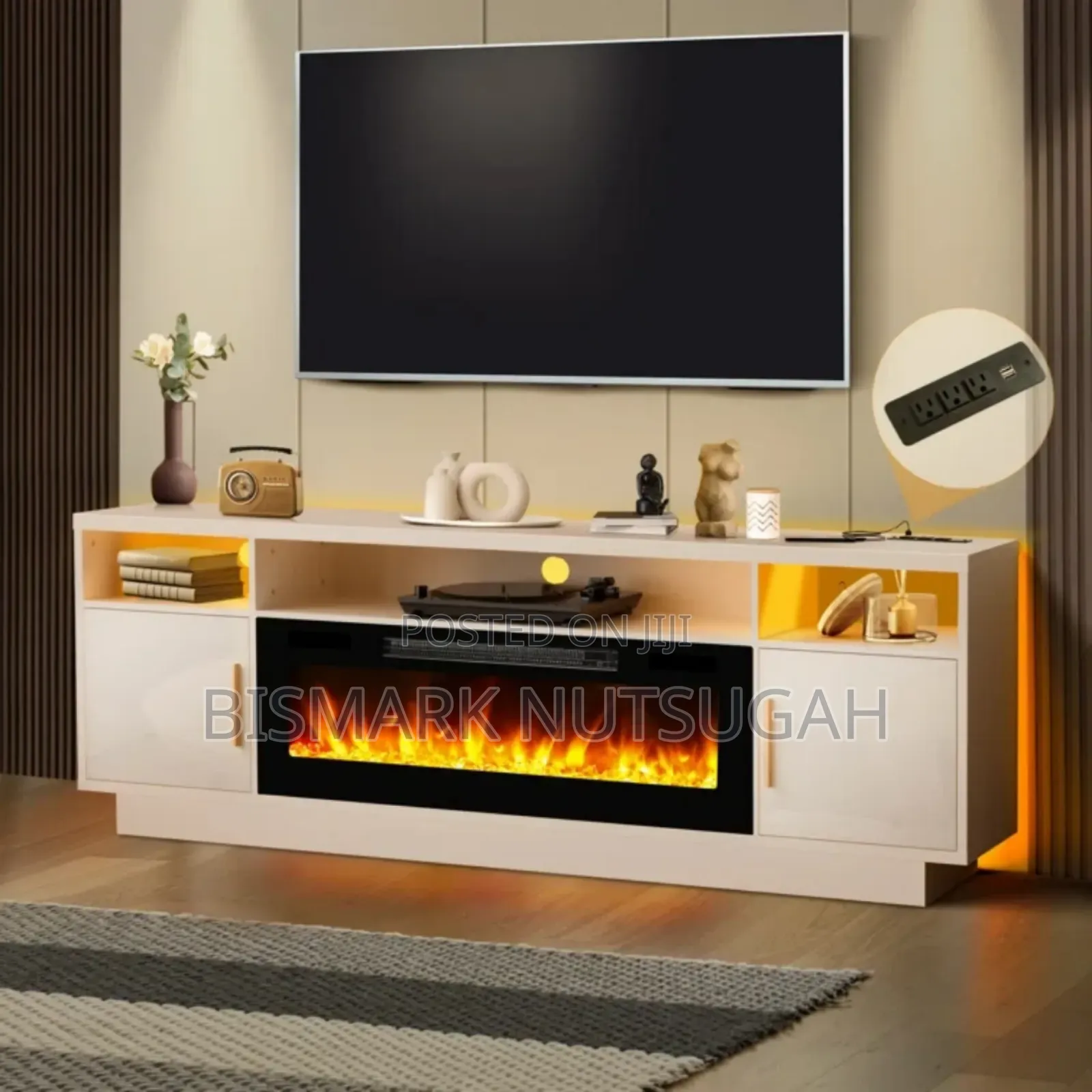 Modern Tv Stand With Fireplace Lantern