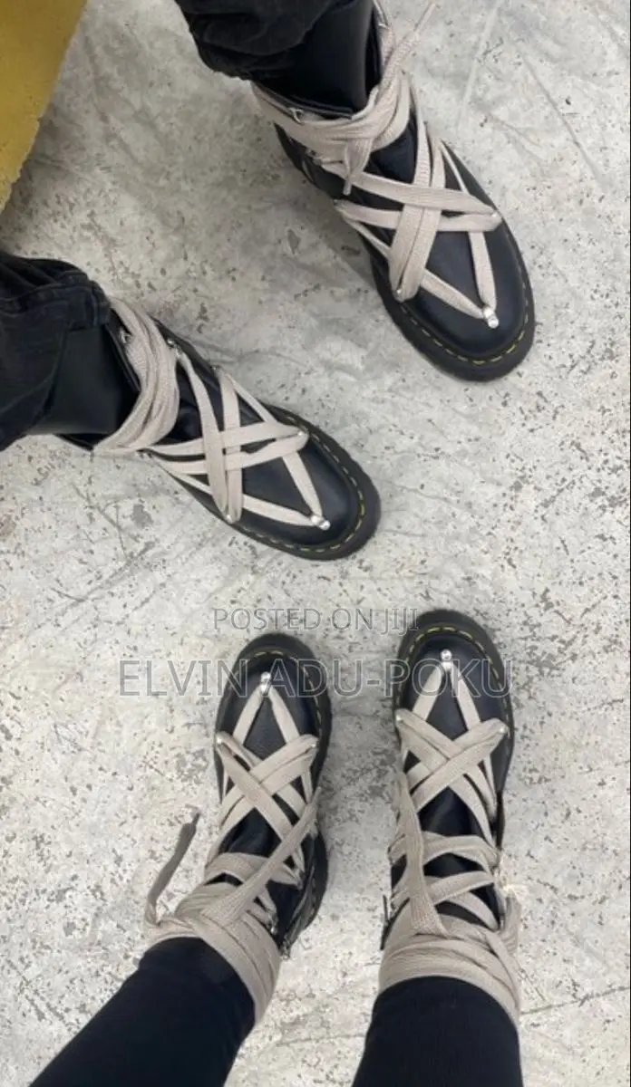Rick Owen’S “ N “ Dr. Martens Collab High Boots