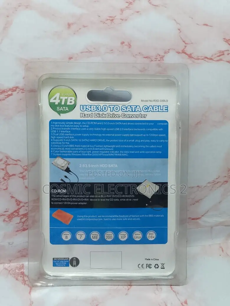 4tb Usb 3.0 to Sata Hard Disk Drive Converter Cable