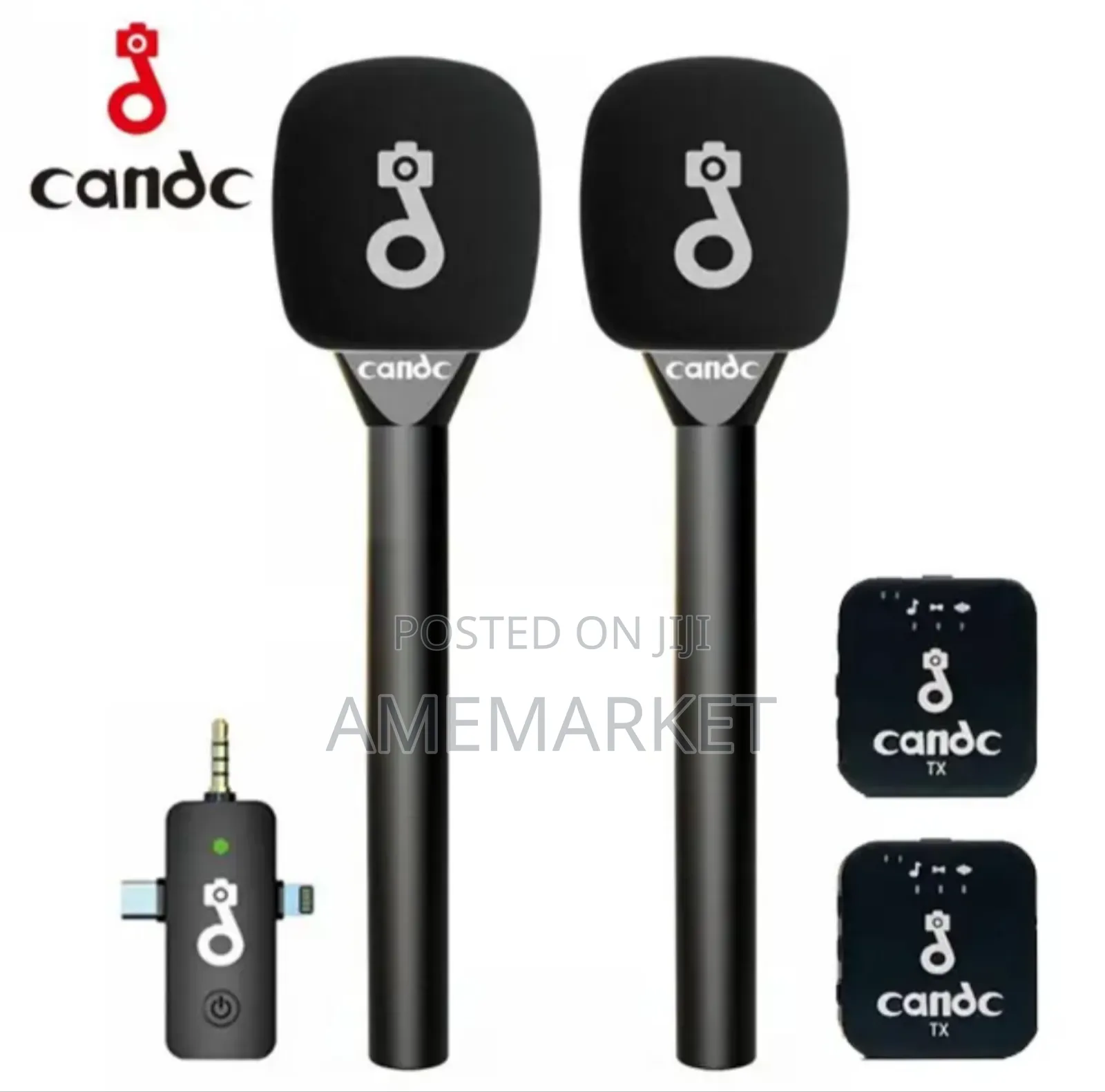 Candc Interview Boom Dual Mic 2tx+1rx Wireless Phone Camera Microphone