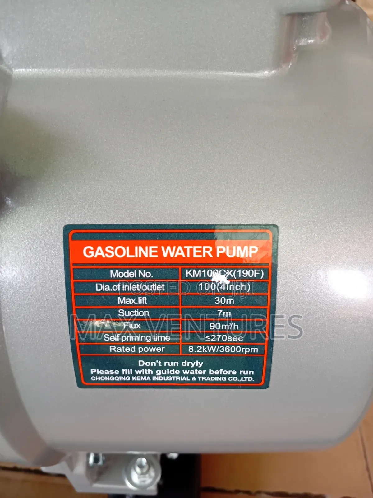 4 Inches Kemage Water Pump Gasoline 4" Lasting Performance