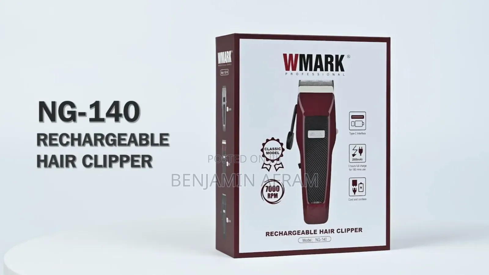 Rechargeable Cordless Hair With Large Capacity Battery