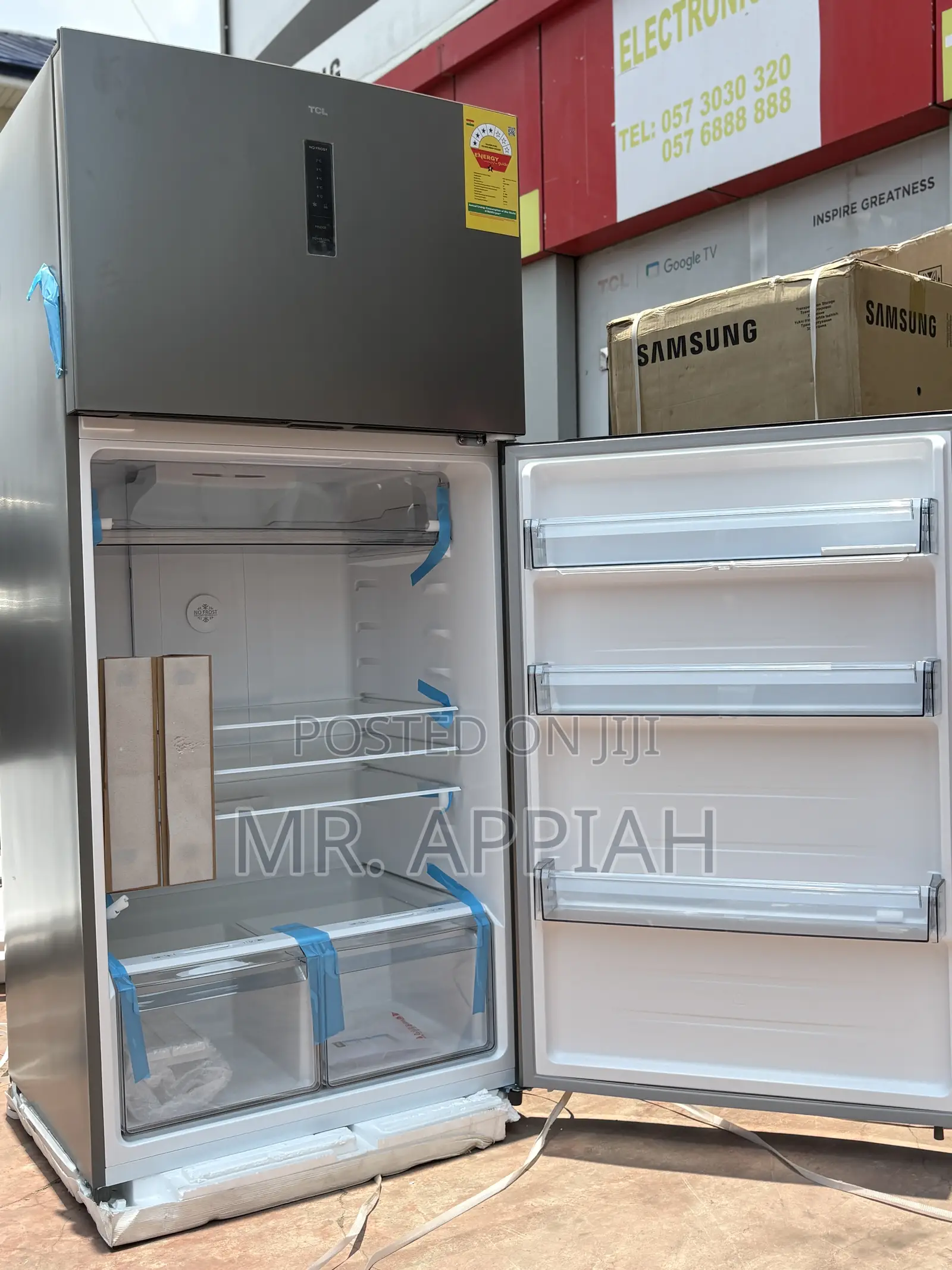 Fast Chilling TCL P540tmgwd—413l Double Door Electric Refrigerator.