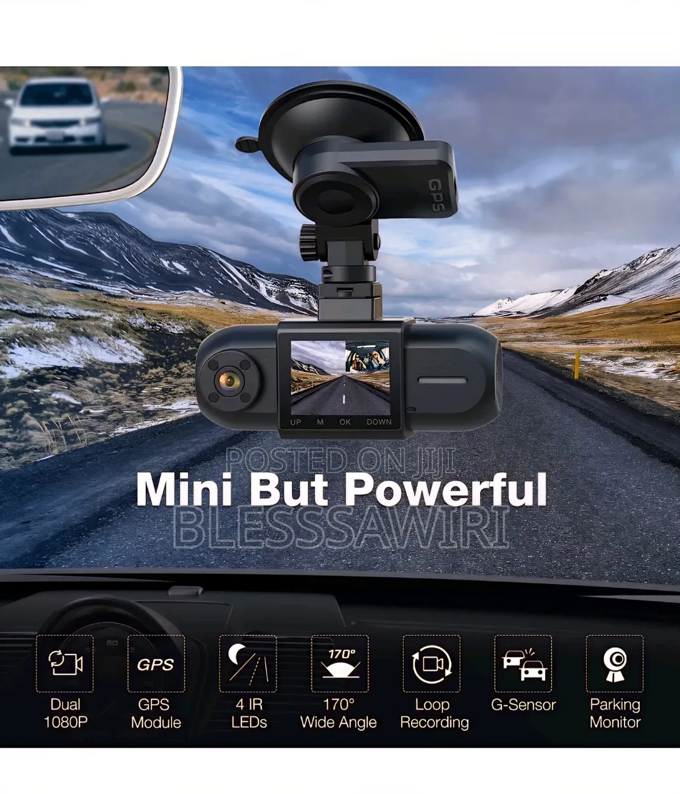 Usa Campark Gps Dual Dash Cam Front Inside Car Camera