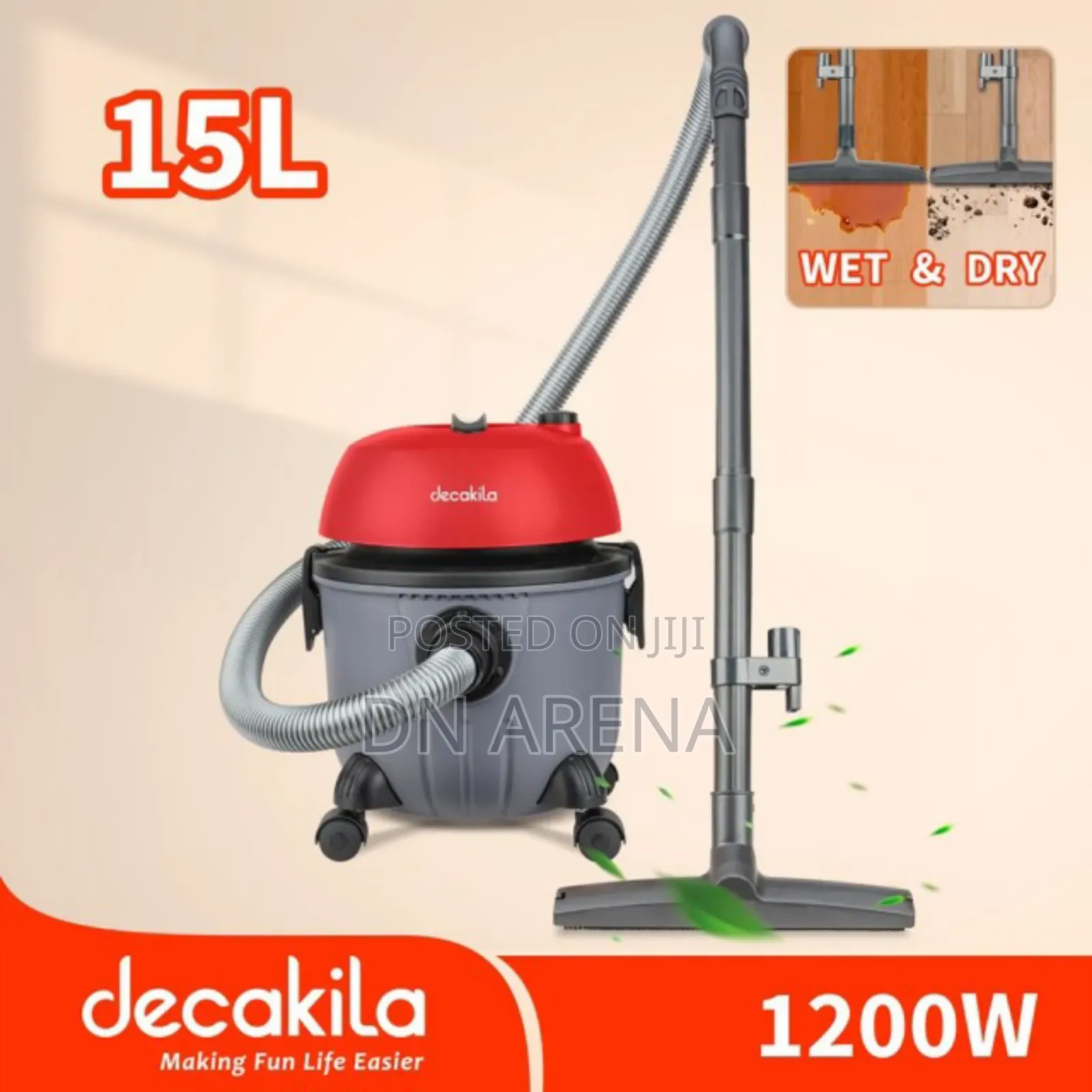 Decakila Vacuum Cleaner 1200w 15l Cevc004b Wet and Dry