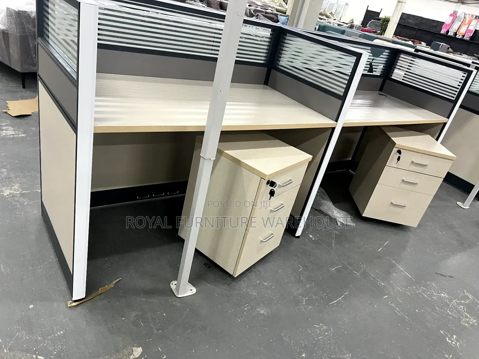2 Chambers Stationary Office Desk Work Station