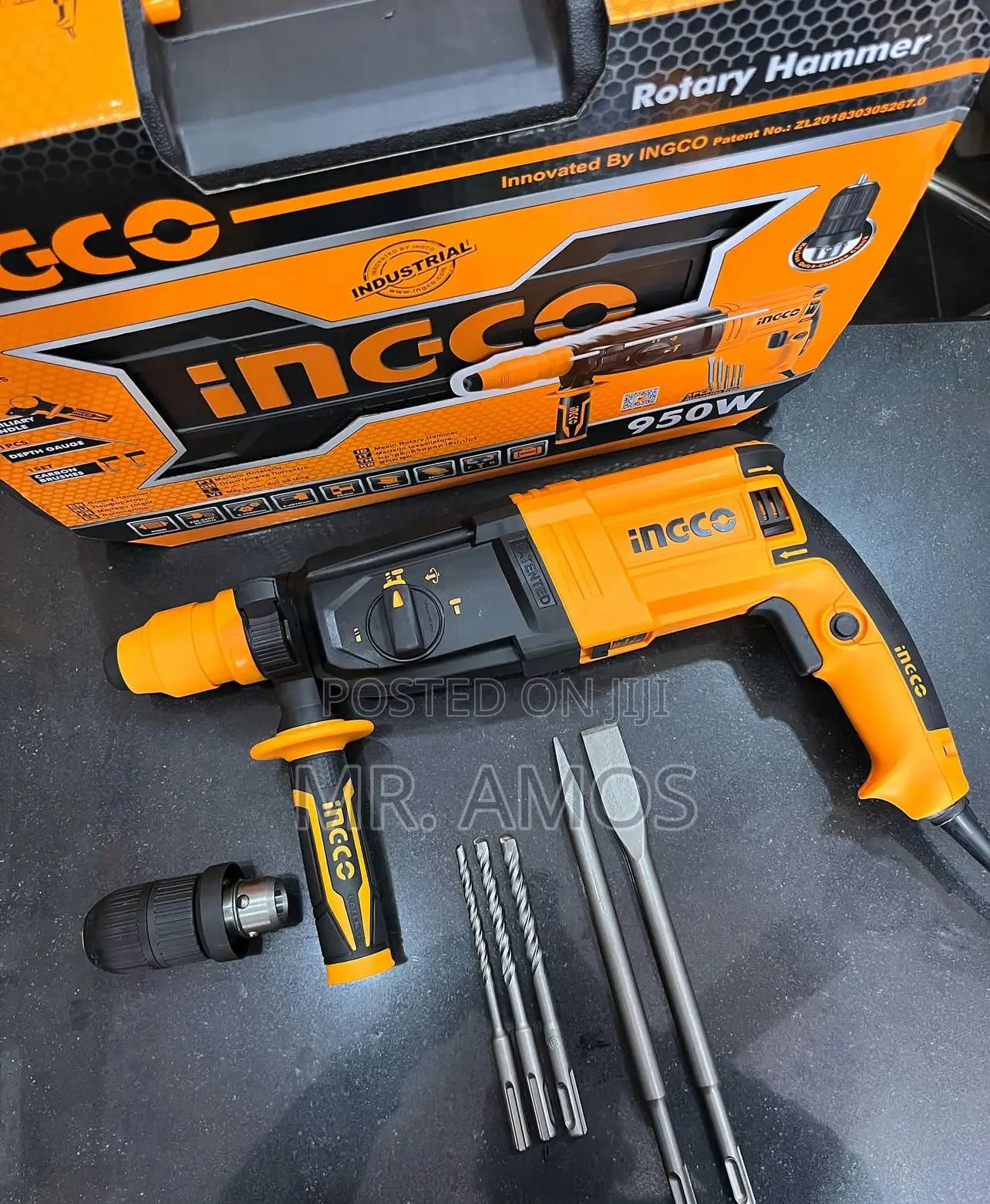 950 Watt Rotary Hammer + 6pcs Accessories Set - Rgh9528-2