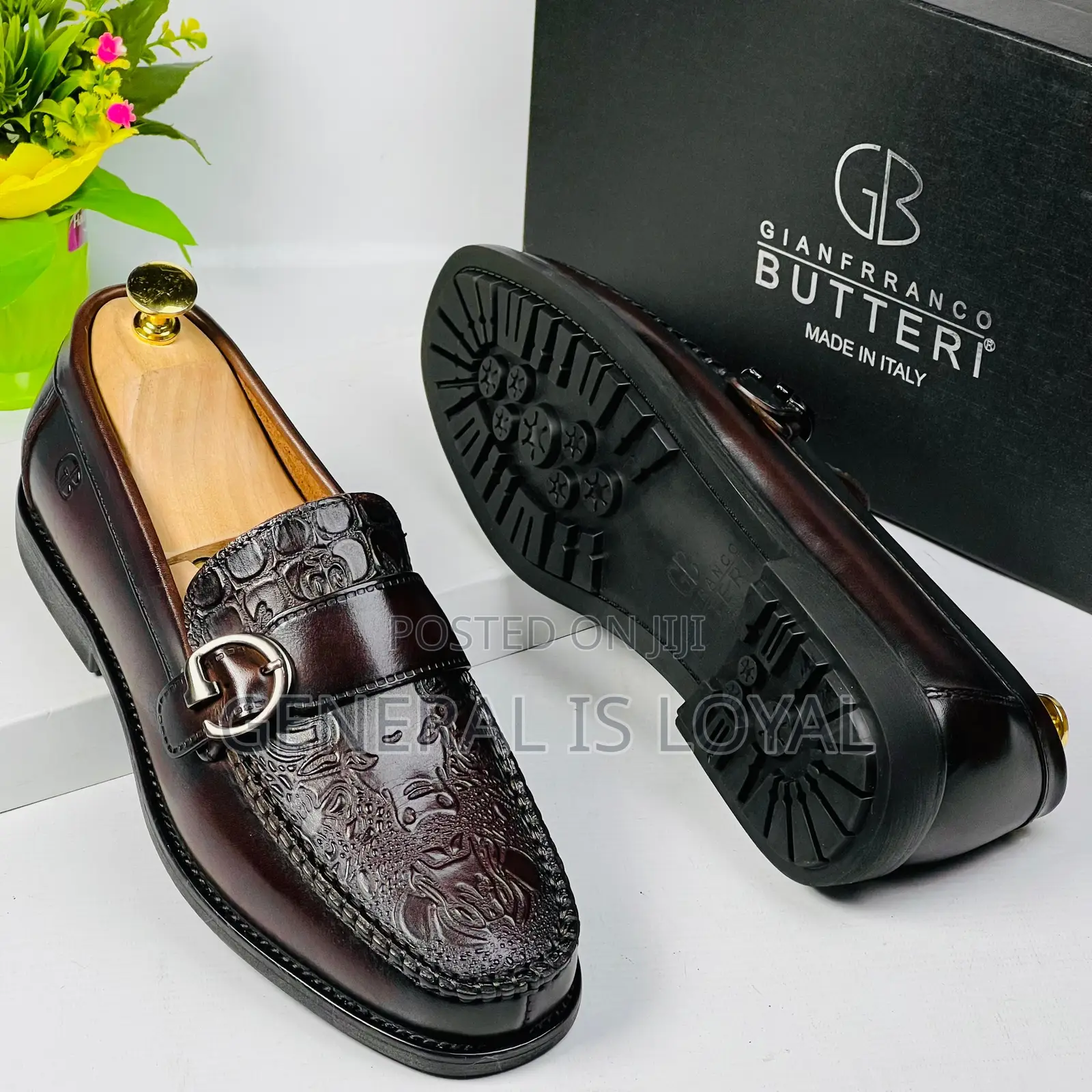 Gianfranco Butteri Coffee Buckled Men Loafers Shoe