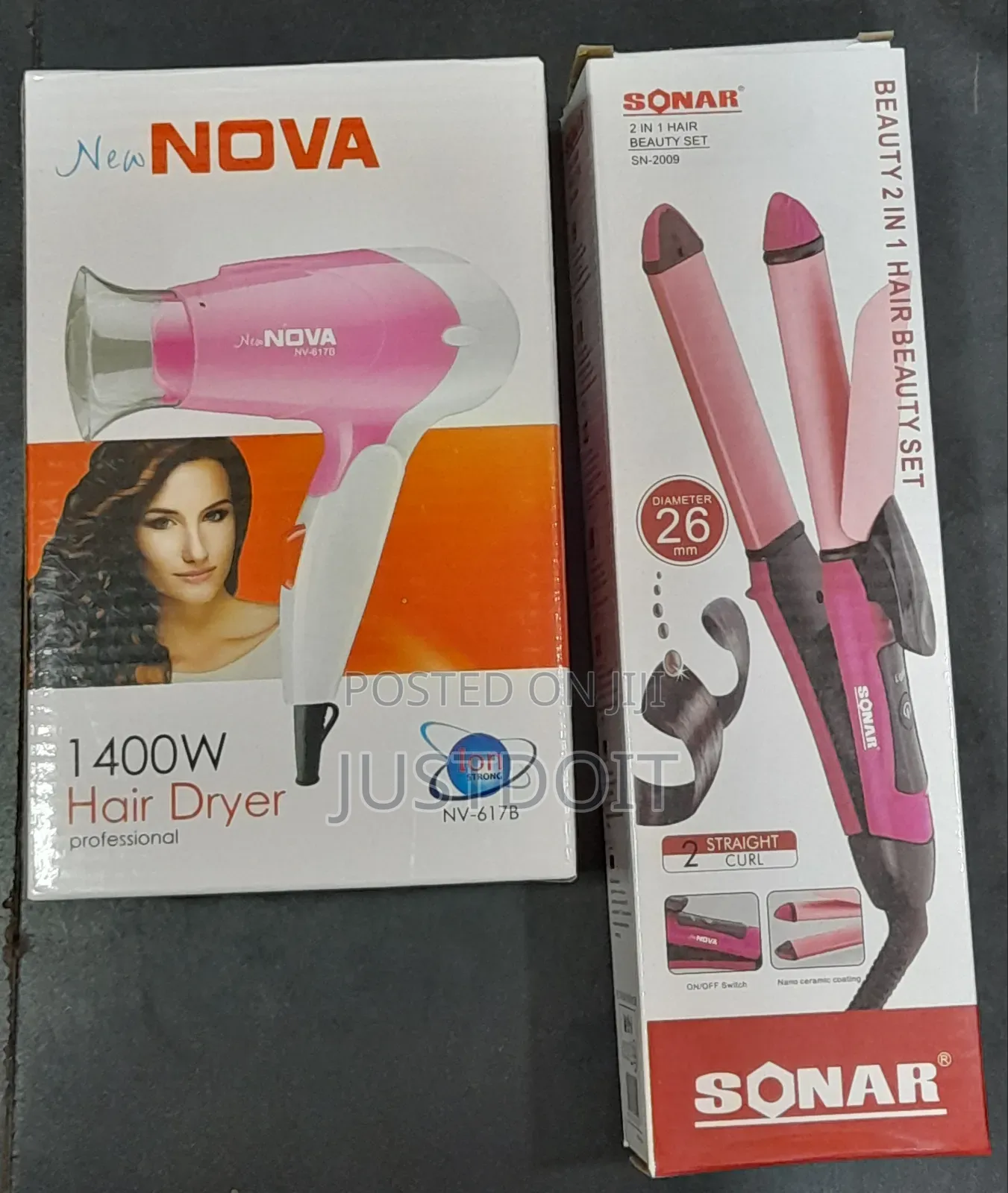 Medium Hair Dryer + Straightener/ Curler.