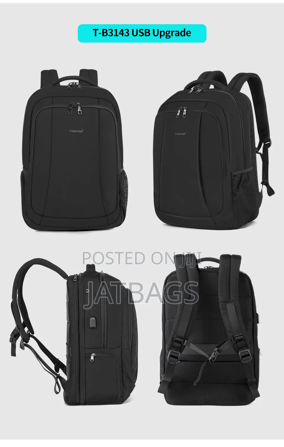 Tigernu Anti-Theft Waterproof Laptop Backpack (Free Delivery)