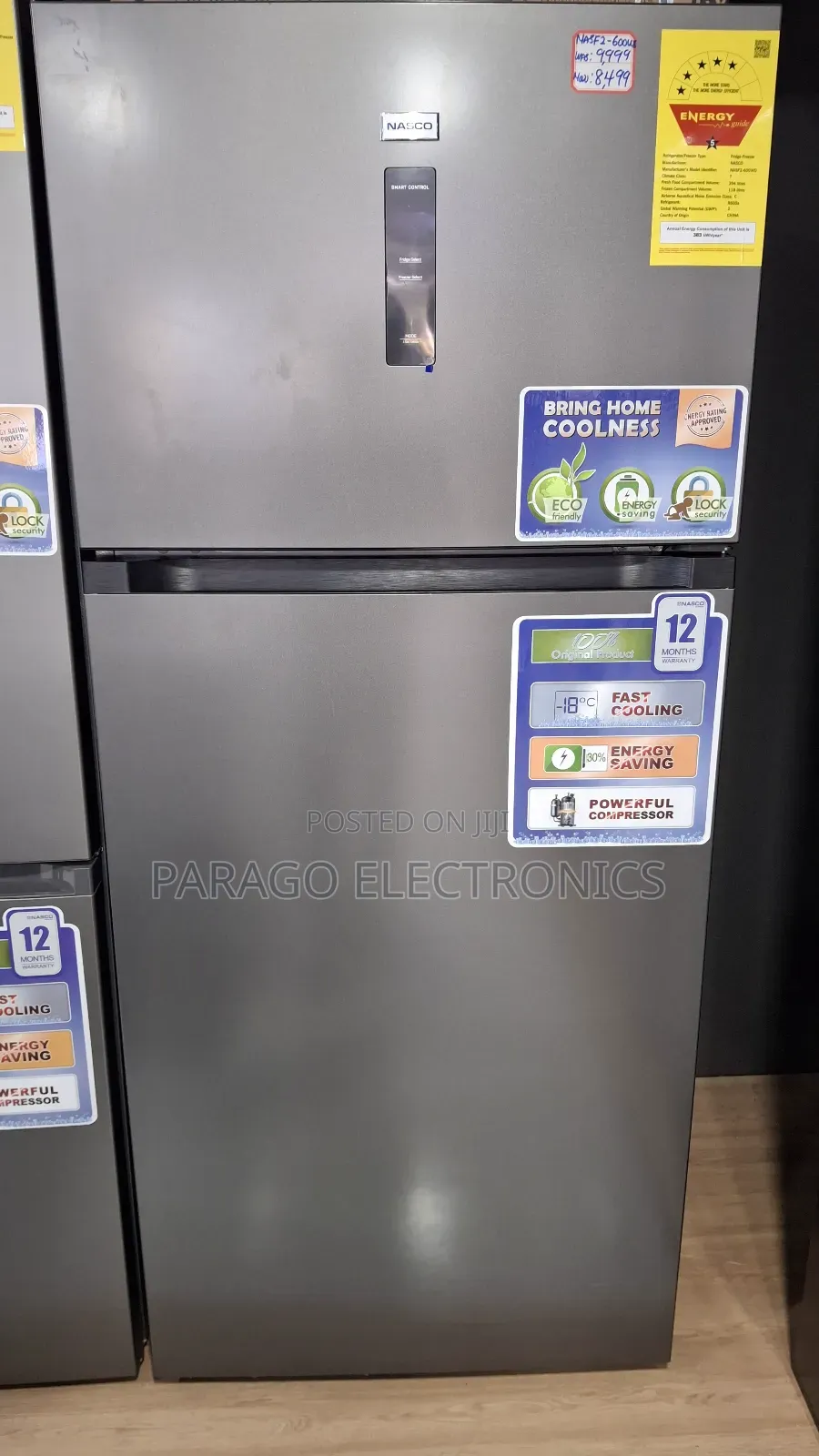 Nasco Nasf2-600wd Top Mounted Freezer Fridge - 430l - Grey