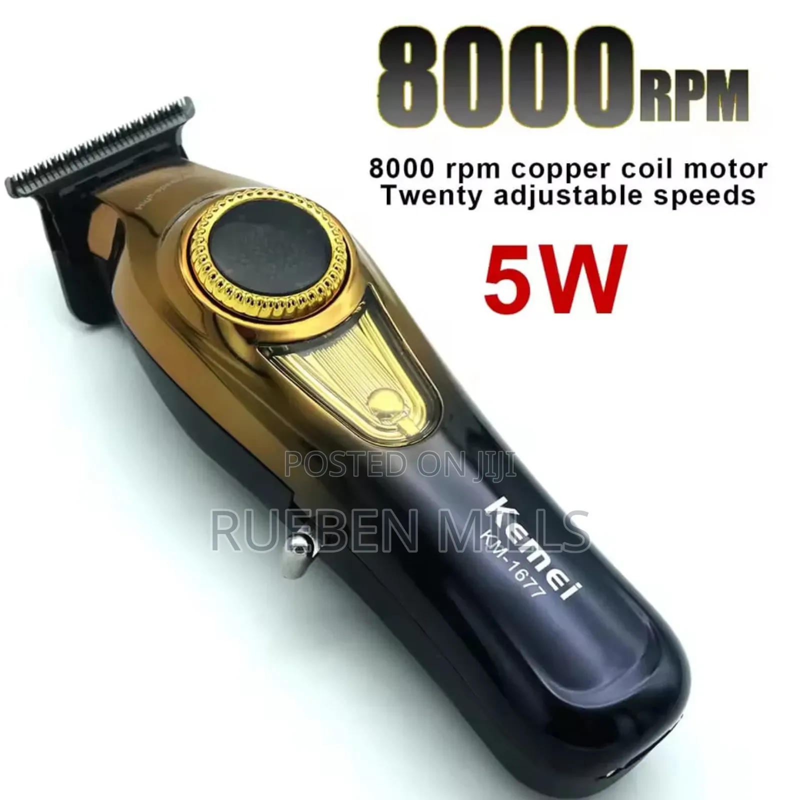 8000rpm Motor Kemei Km-1677 High Precision Detailer Beard Trimmer