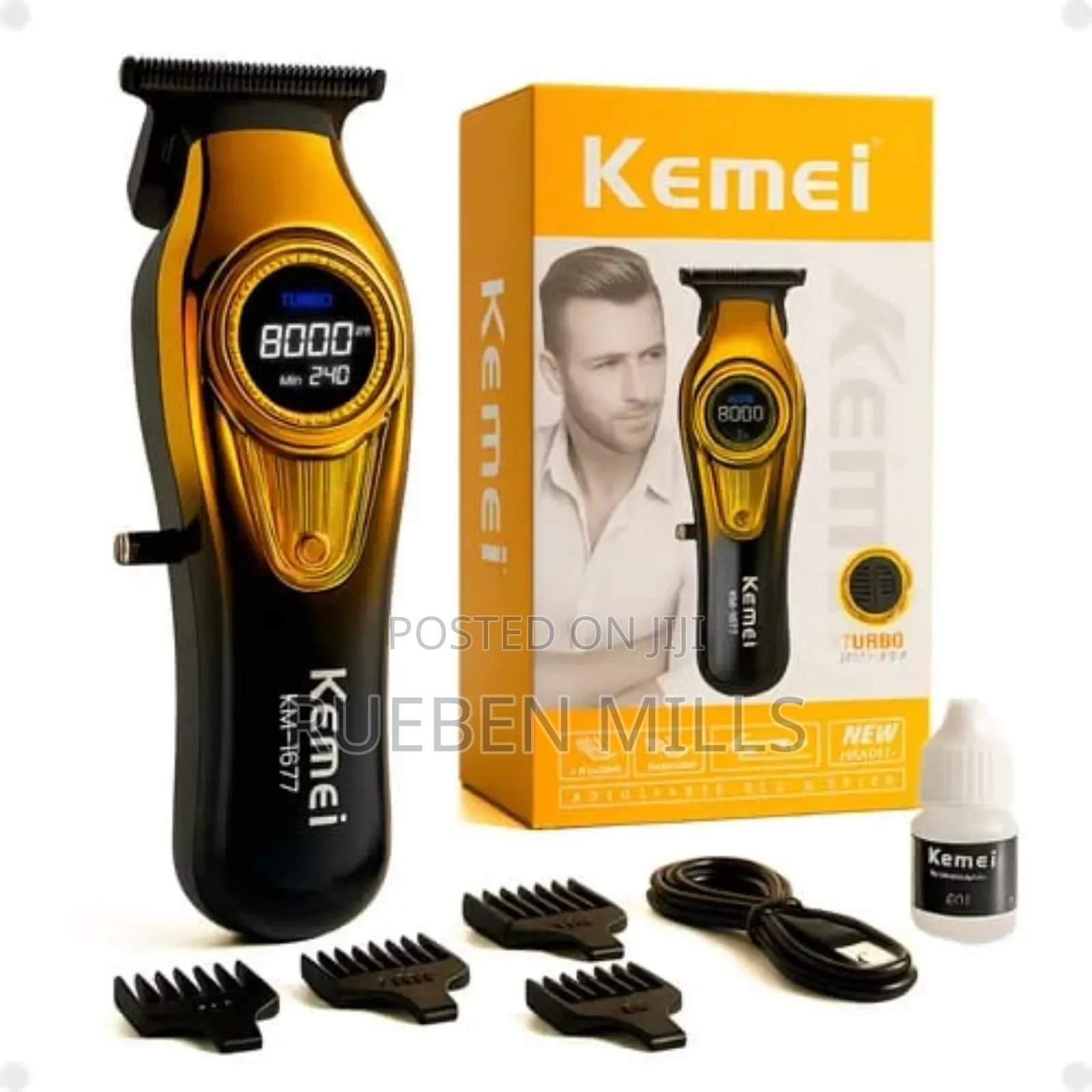 8000rpm Motor Kemei Km-1677 High Precision Detailer Beard Trimmer