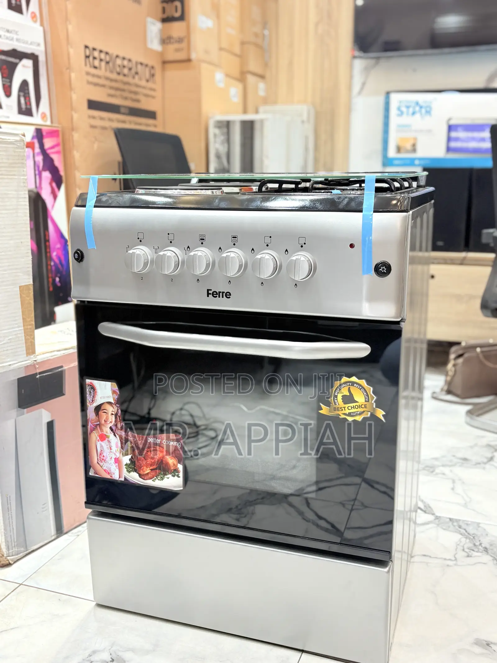 Original Ferre 60x60 2 Gas With 2 Electric Burner With Grill.