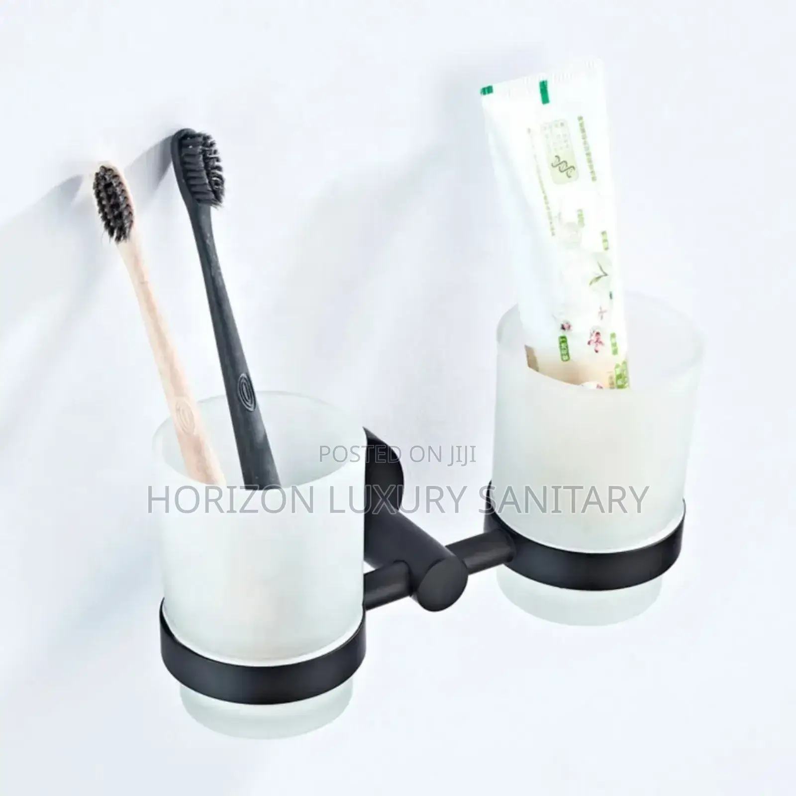 Double Sided Tumbler Toothbrush Cup Black Toothbrush Holder For Hotel