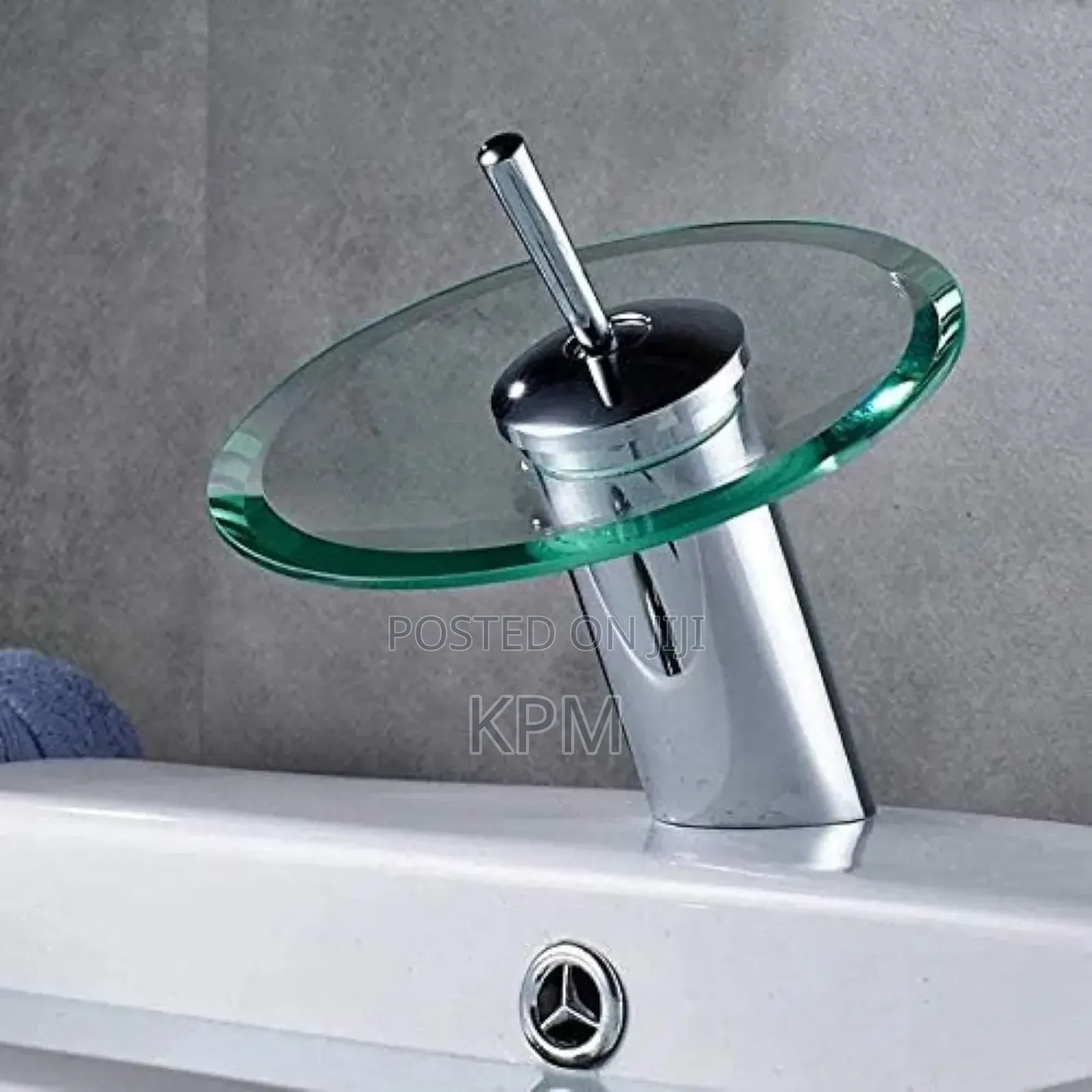 Round Glass Waterfall Basin Tap