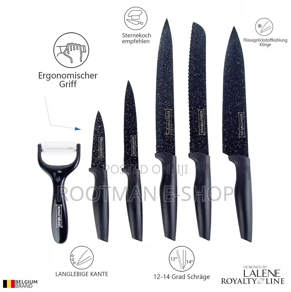 Lalene by Royaltyline 6 Piece Kitchen Knife With Non-Stick Coating