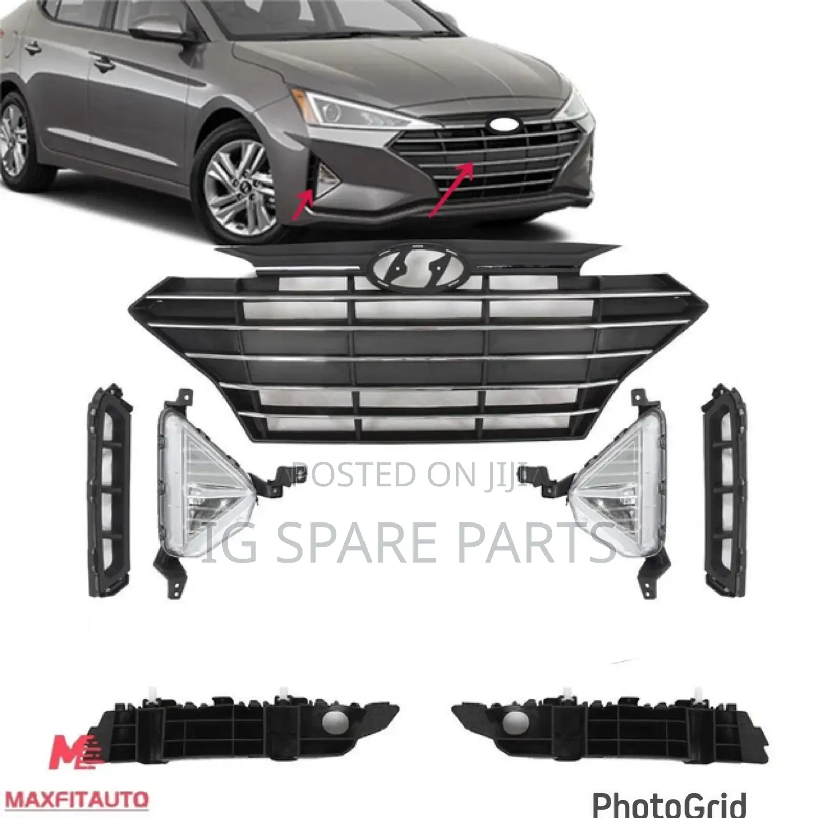 Hyundai Elantra 2019-2020 Grille, Fog Light, Foglamp Mould Bracket