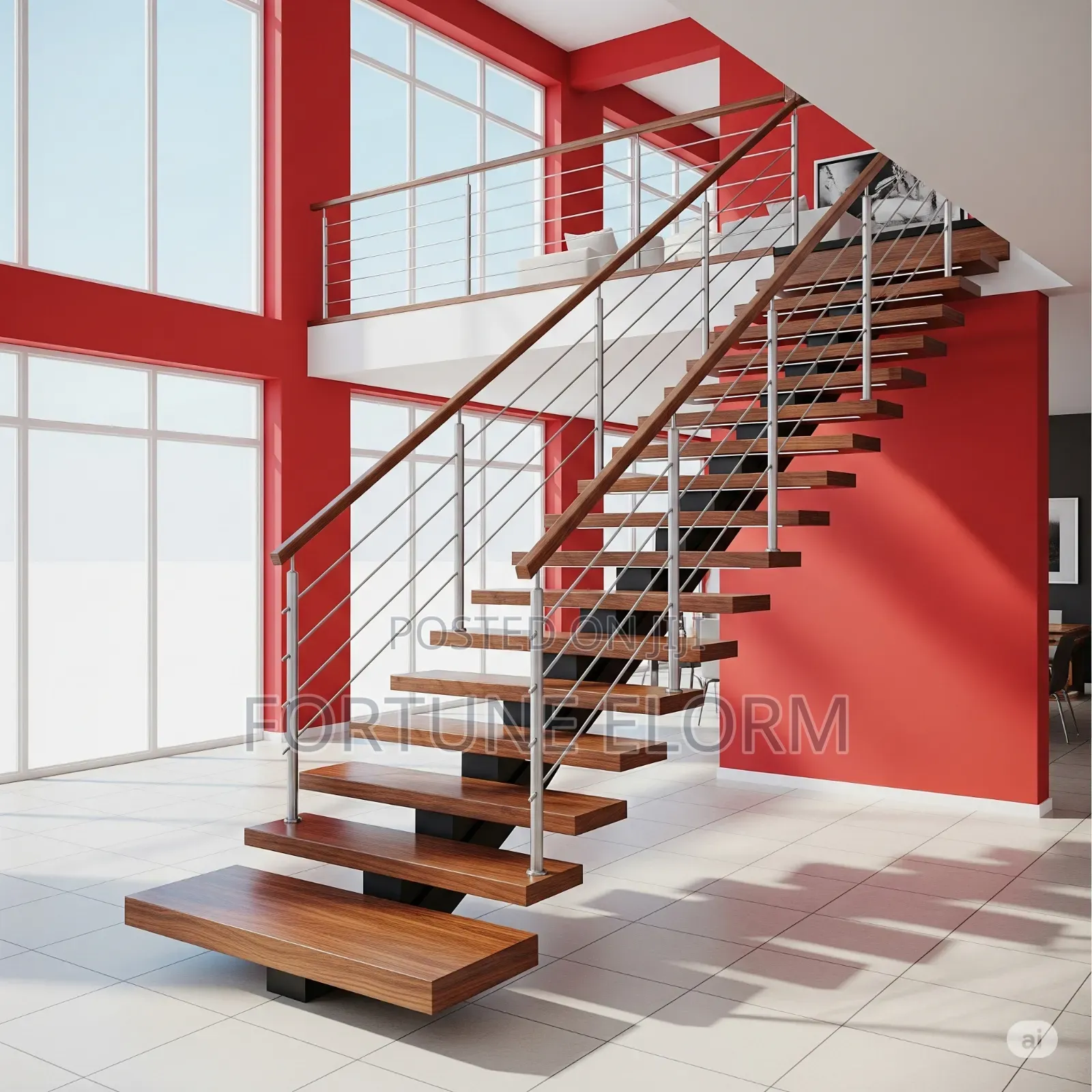 Mono Stringer Timber Staircase