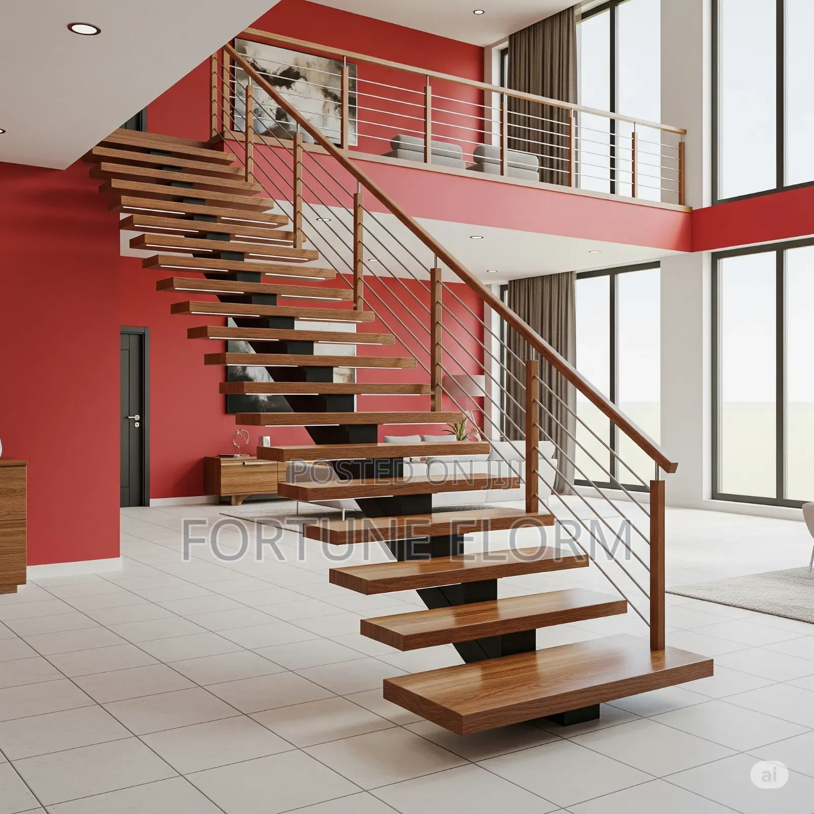 Mono Stringer Timber Staircase