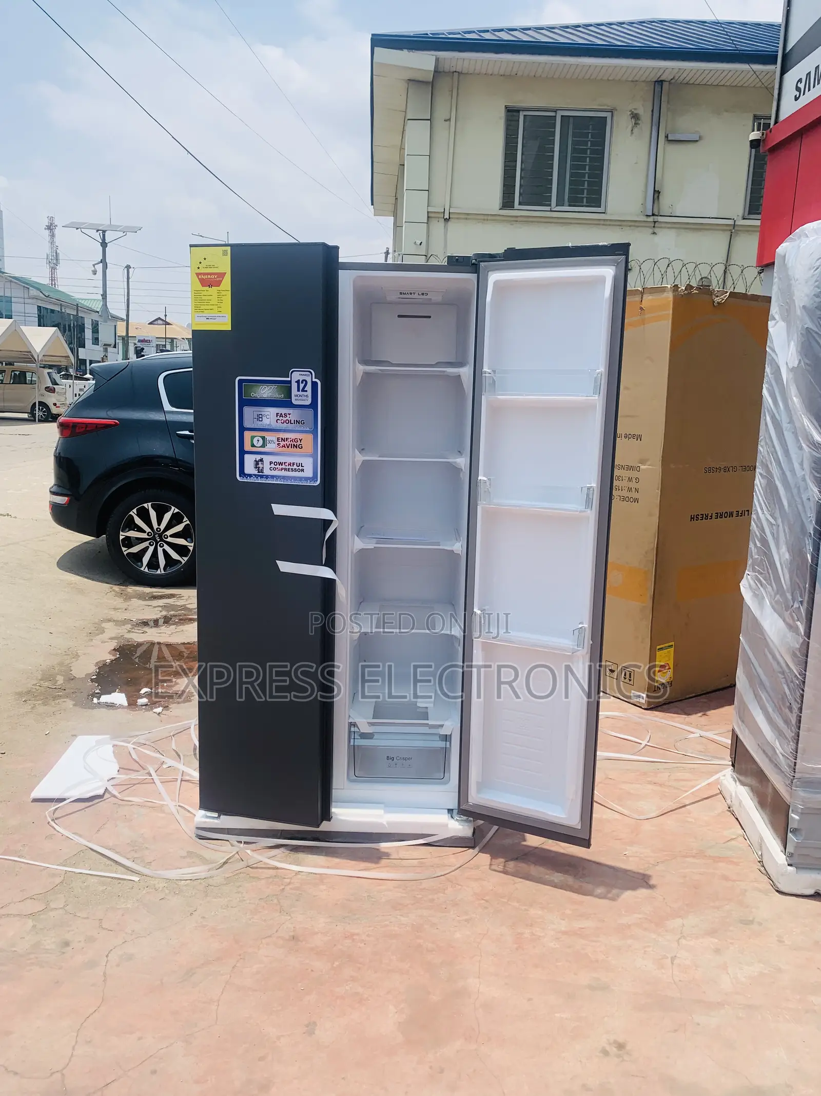 400l Side by Side Fridge Grey Nasco Nasf2-66-1ff
