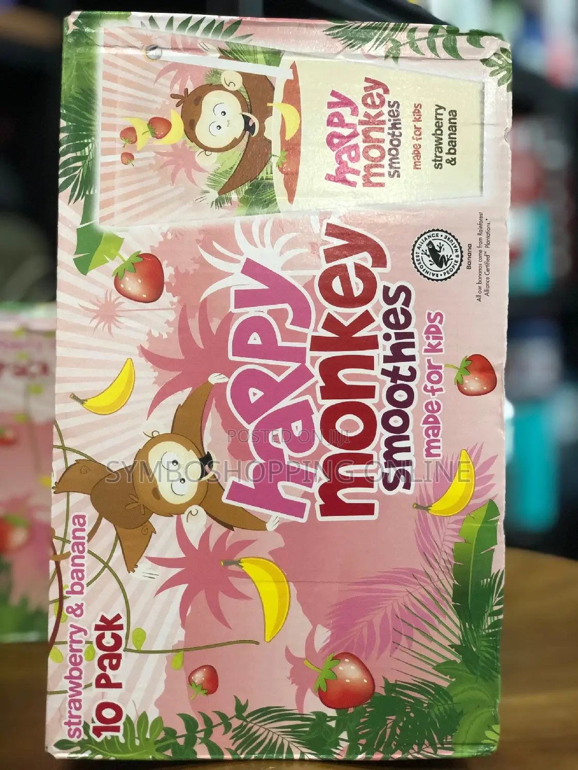 Happy Monkey Smoothies Made for Kids' Strawberry Banana (10 Pack)