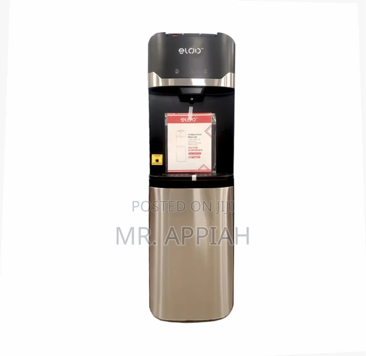 Original Eldo Water Dispenser E Load 2 Taps Black Silver