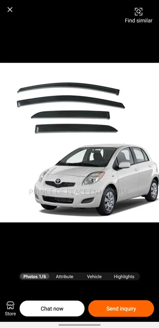 Yoyota Vitz 2007 2008 2009 2010 Door Shade or Door Visor