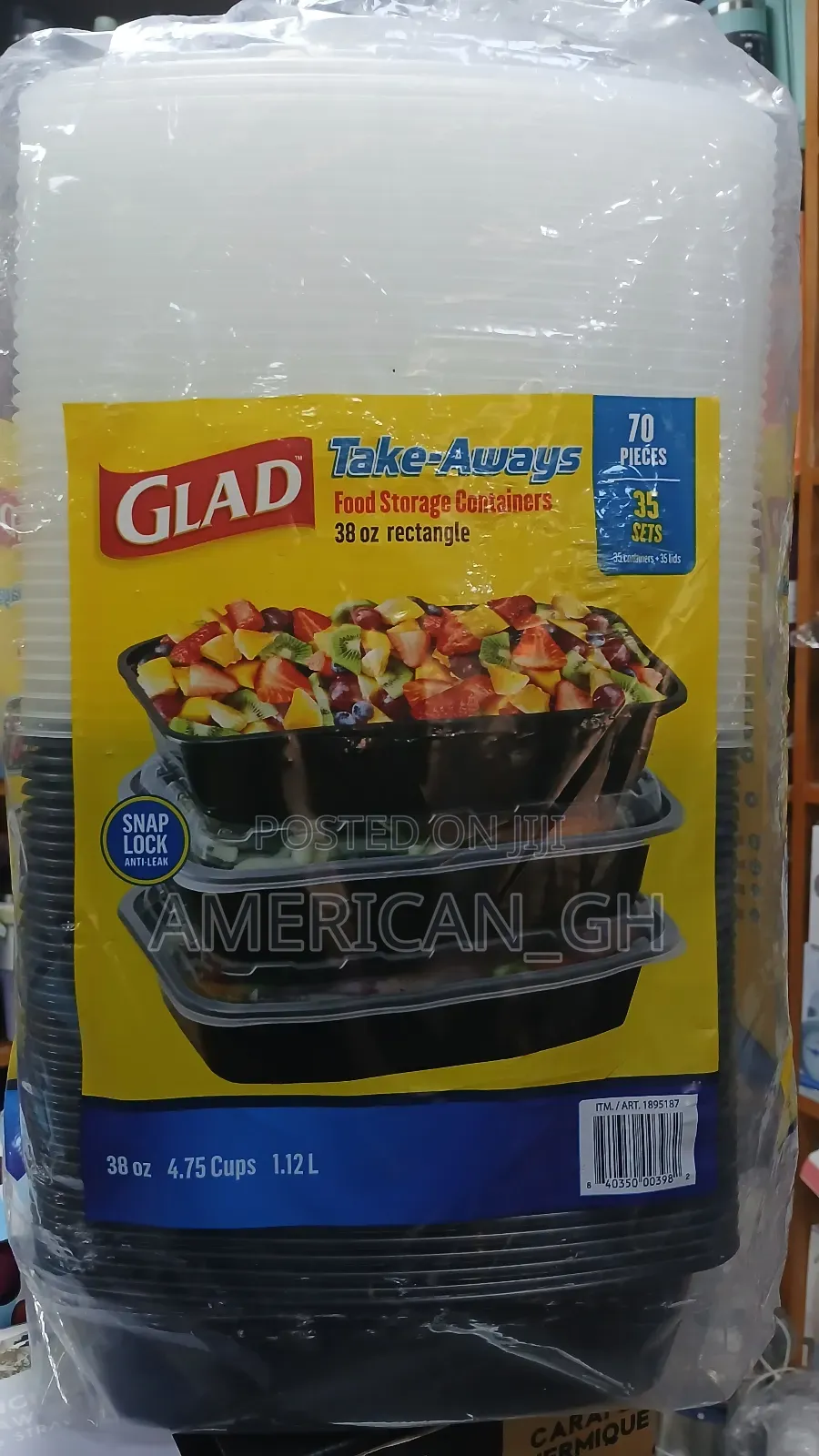 Glad Take Away Food Storage Container, 70pcs(35 Set)