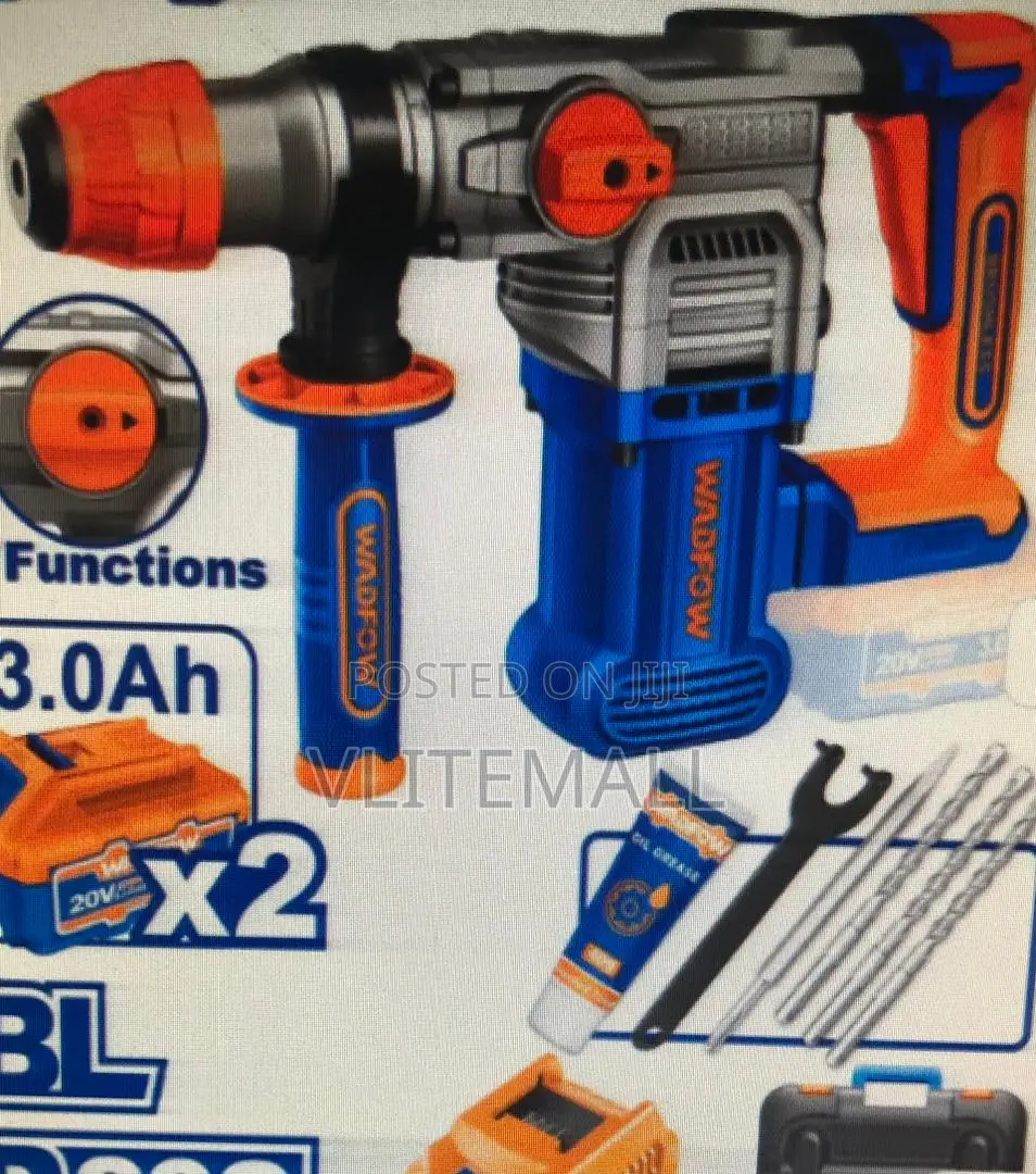 Wadfow 20v Cordless Rotary Hammer 28mm With Two Batteries - Wlm1b282re