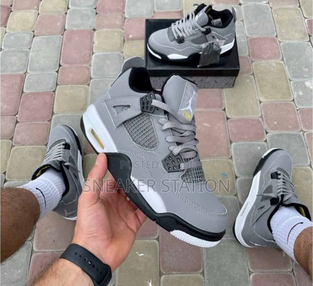 Air Jordan Retro 4 Grey/Black/White