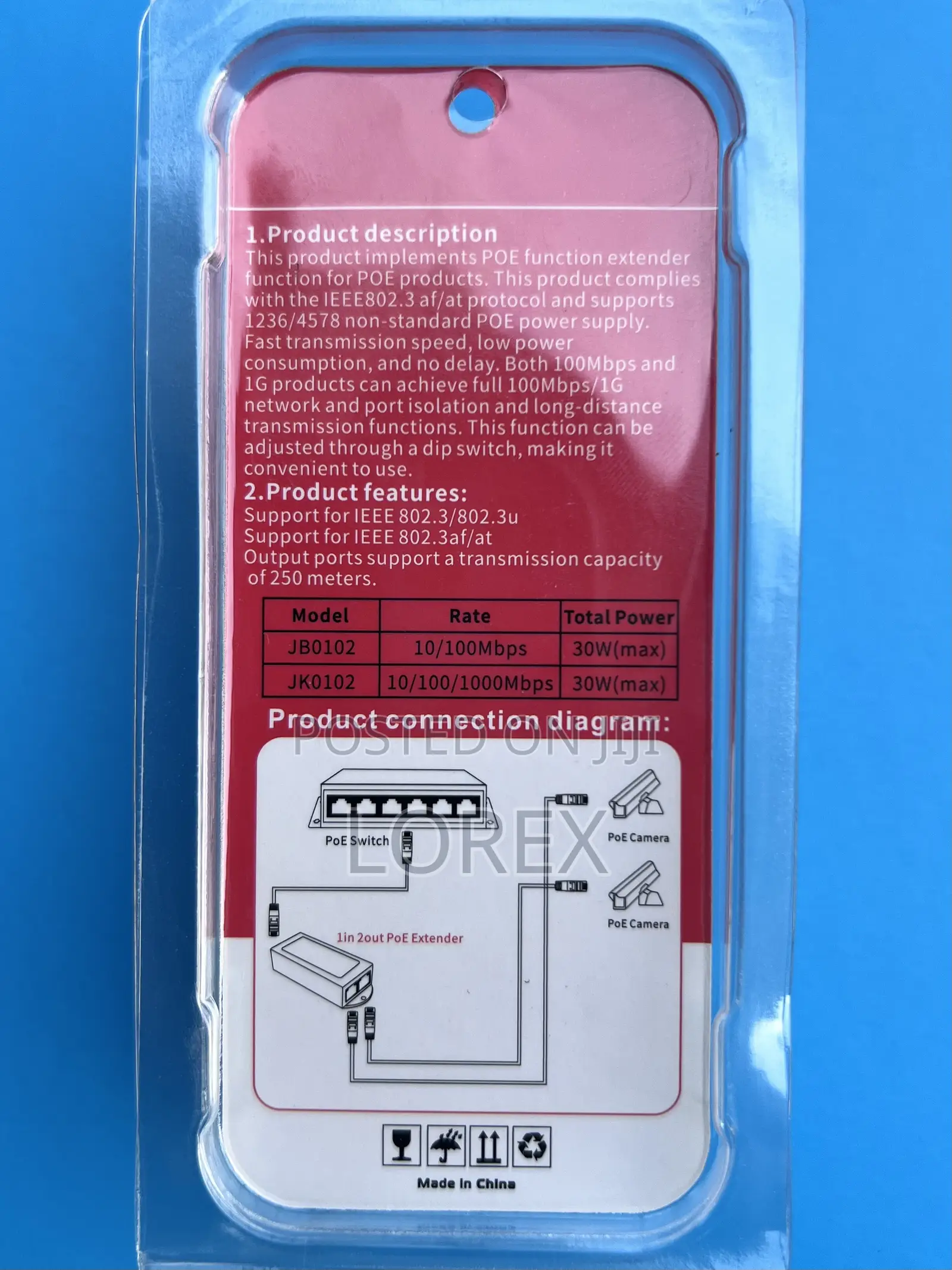 Poe Extender Repeater 1 in 2out