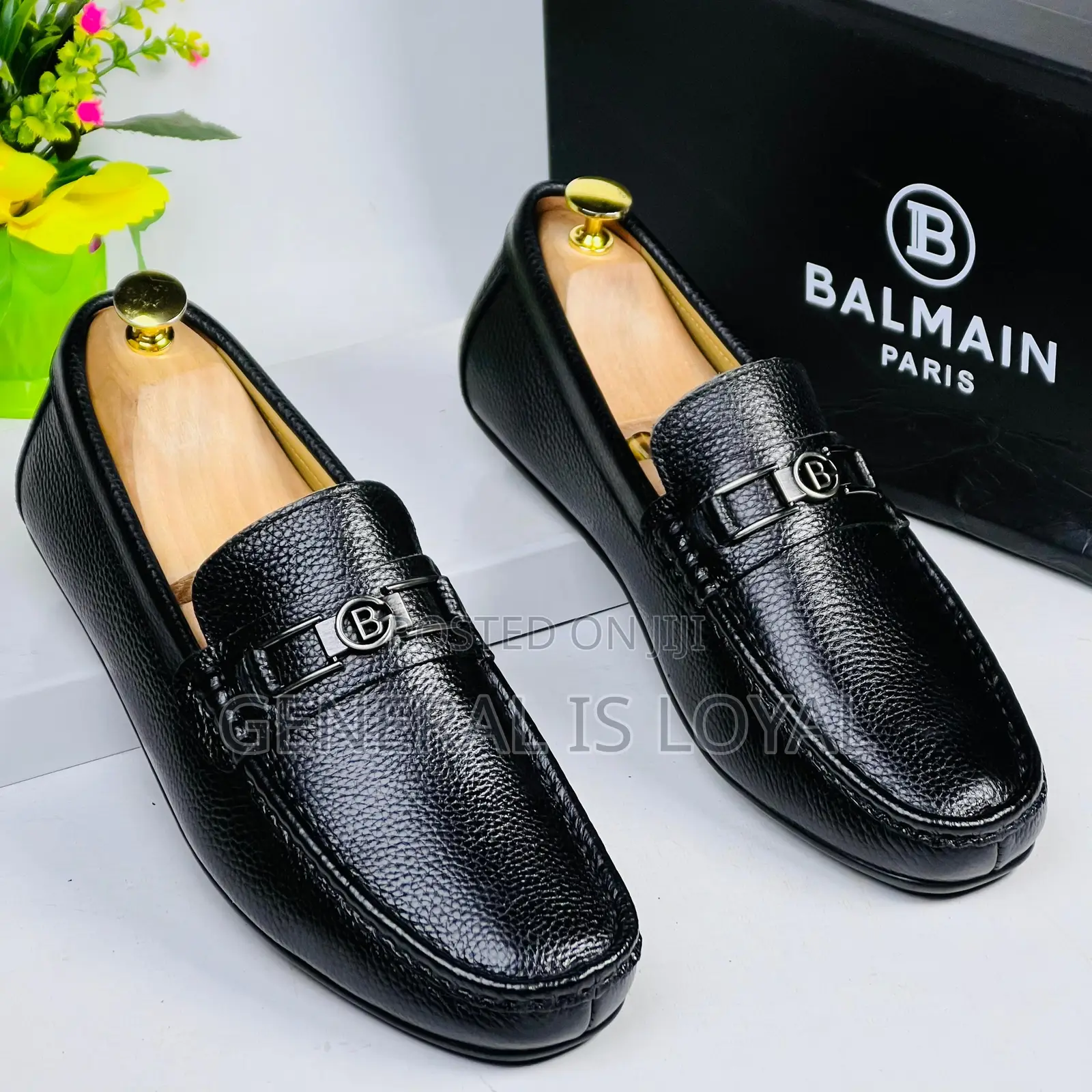 Balmain Black Solid Men’S Loafers Shoe