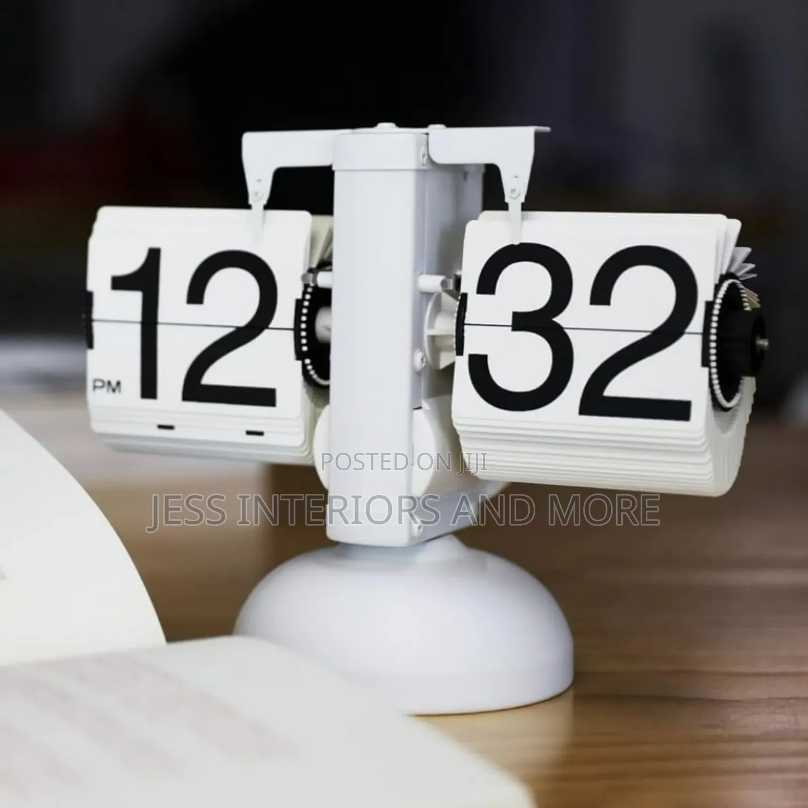 Digital Table Clock (Retro Flip Down Clock) White